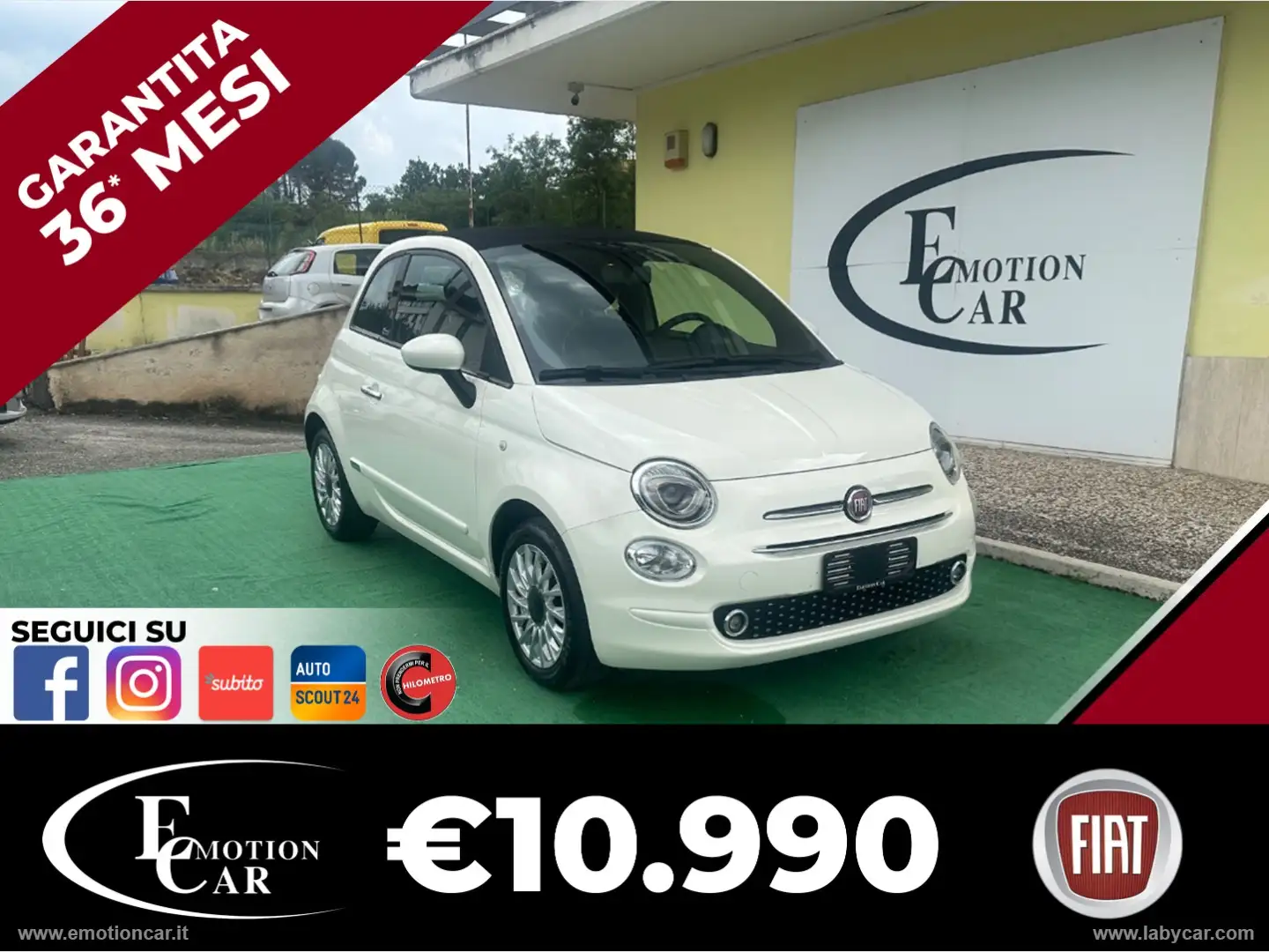 Fiat 500C C 1.2 Lounge - 2020 Bianco - 1
