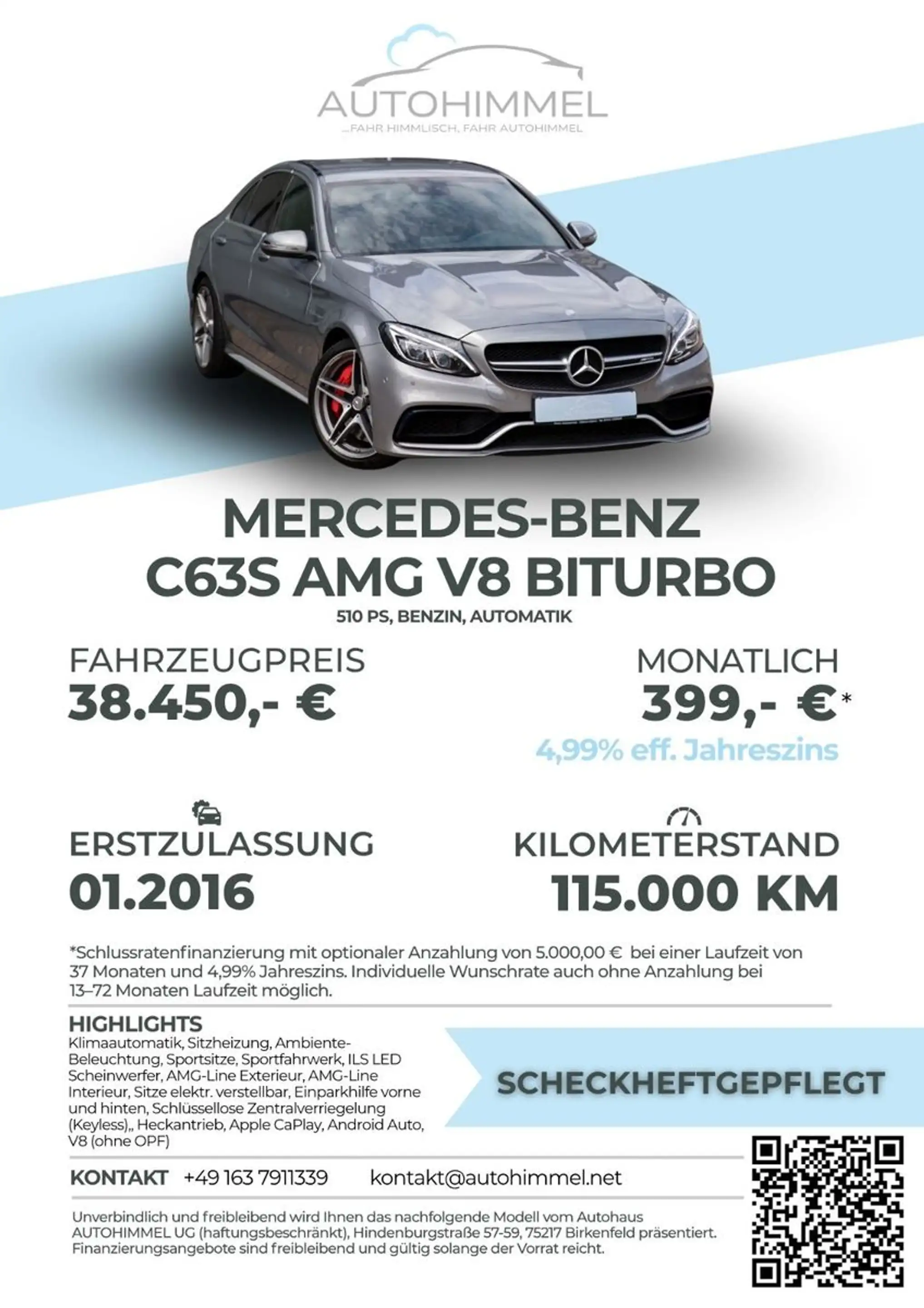 Mercedes-Benz C 63 AMG C 63S AMG V8 Biturbo Ambiente Intelligent Light — photo 2