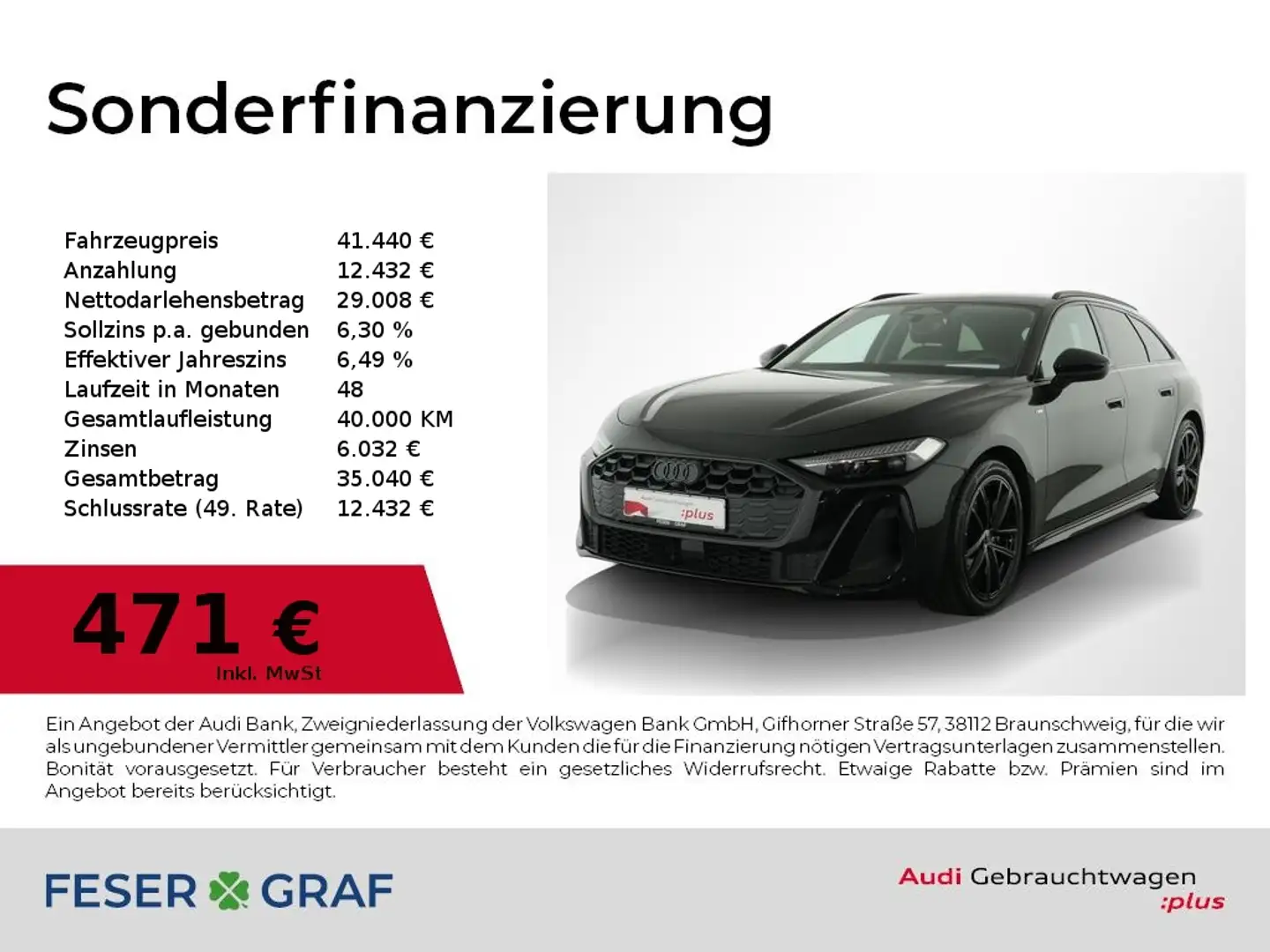 Audi A5 Avant TFSI S tronic S Line Ext Navi,LED,Kamera Schwarz - 1