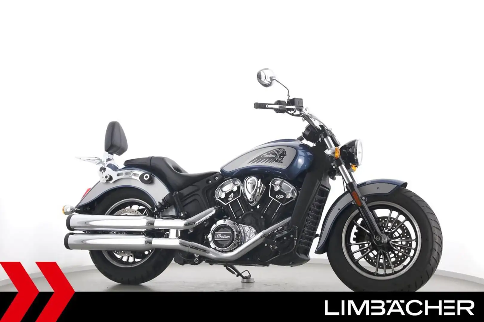 Indian Scout Sissybar, Stahlflex, LED Azul - 1