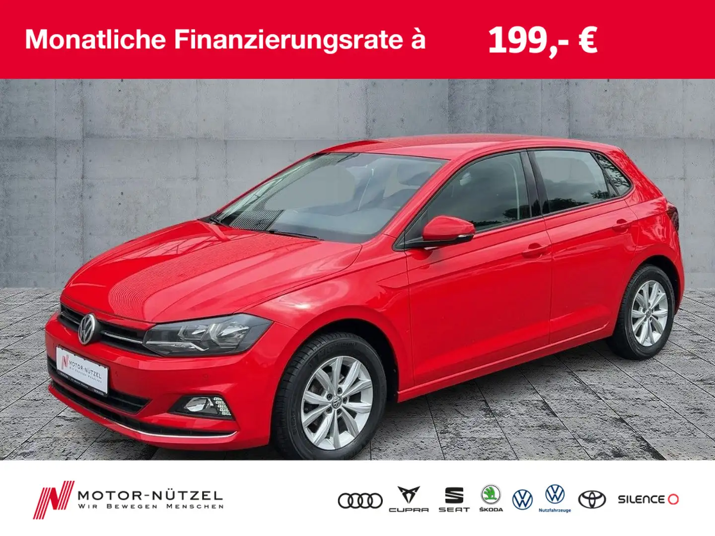 Volkswagen Polo 1.0 TSI DSG HIGHLINE SHZ+2xPDC+MFL+LM 15" Rot - 1
