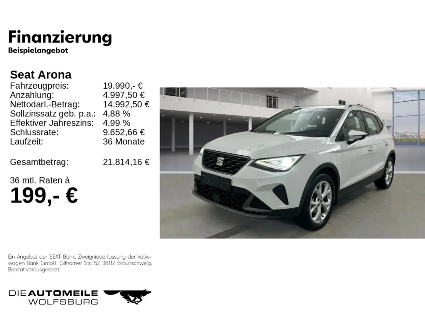 SEAT Arona FR 1.0TSI DSG FR KAMERA/SITZHZ/LED/PDC Weiß - 2