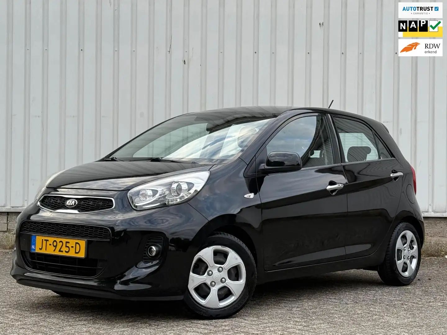 Kia Picanto 1.2 CVVT DynamicLine 1e Eigenaar,AIrco,CruiseContr Zwart - 1