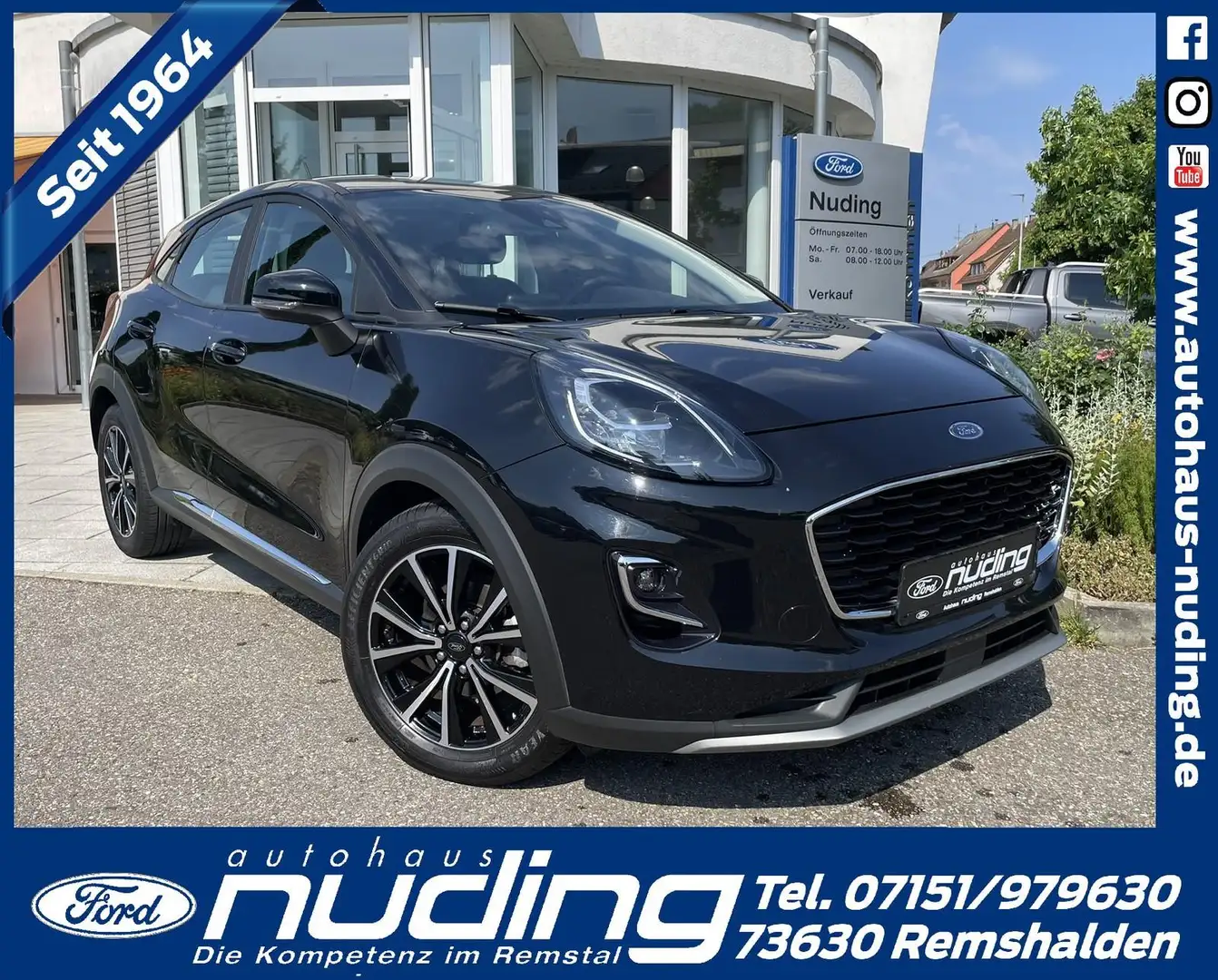 Ford Puma 1.0 EcoBoost Hybrid Titanium Navi/PDC/SZH Nero - 1