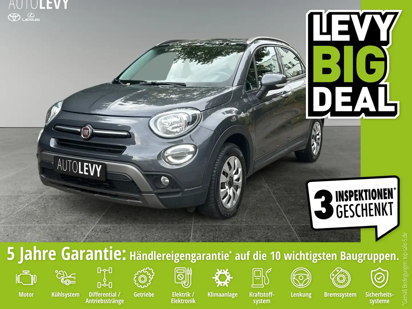 Fiat 500X 1.3 GSE Cross 2xKlima AUT Facelift Kam. LM Gris - 1