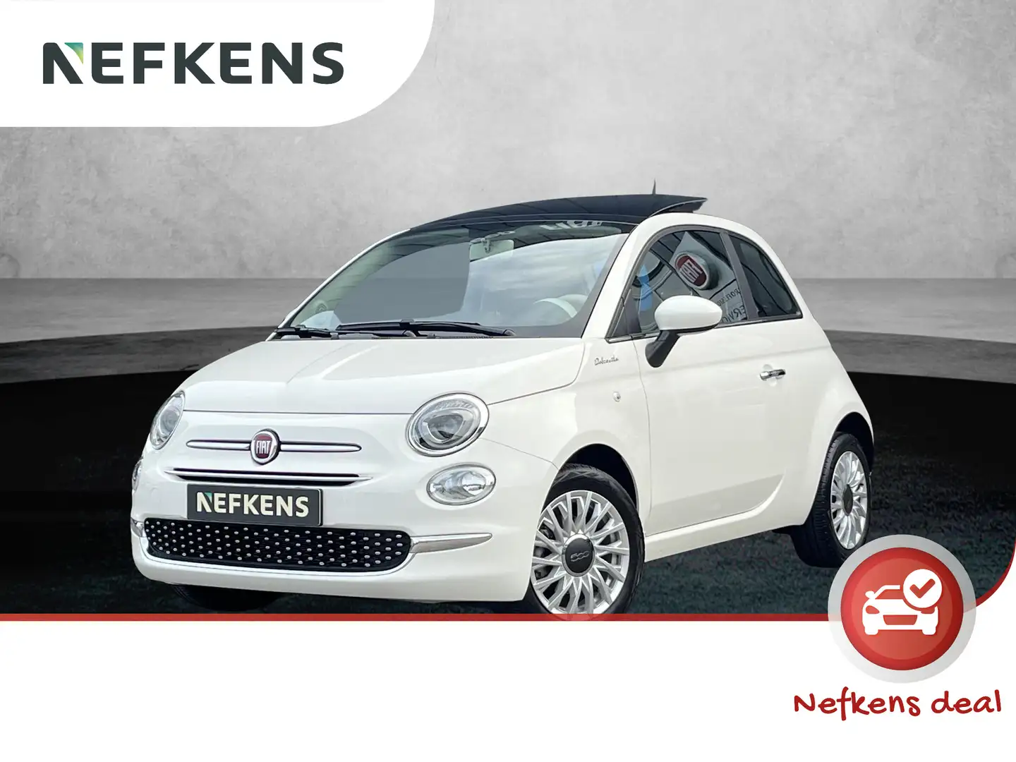 Fiat 500 1.0 Hybrid Dolcevita | Elektrisch schuifdak | Clim Wit - 1