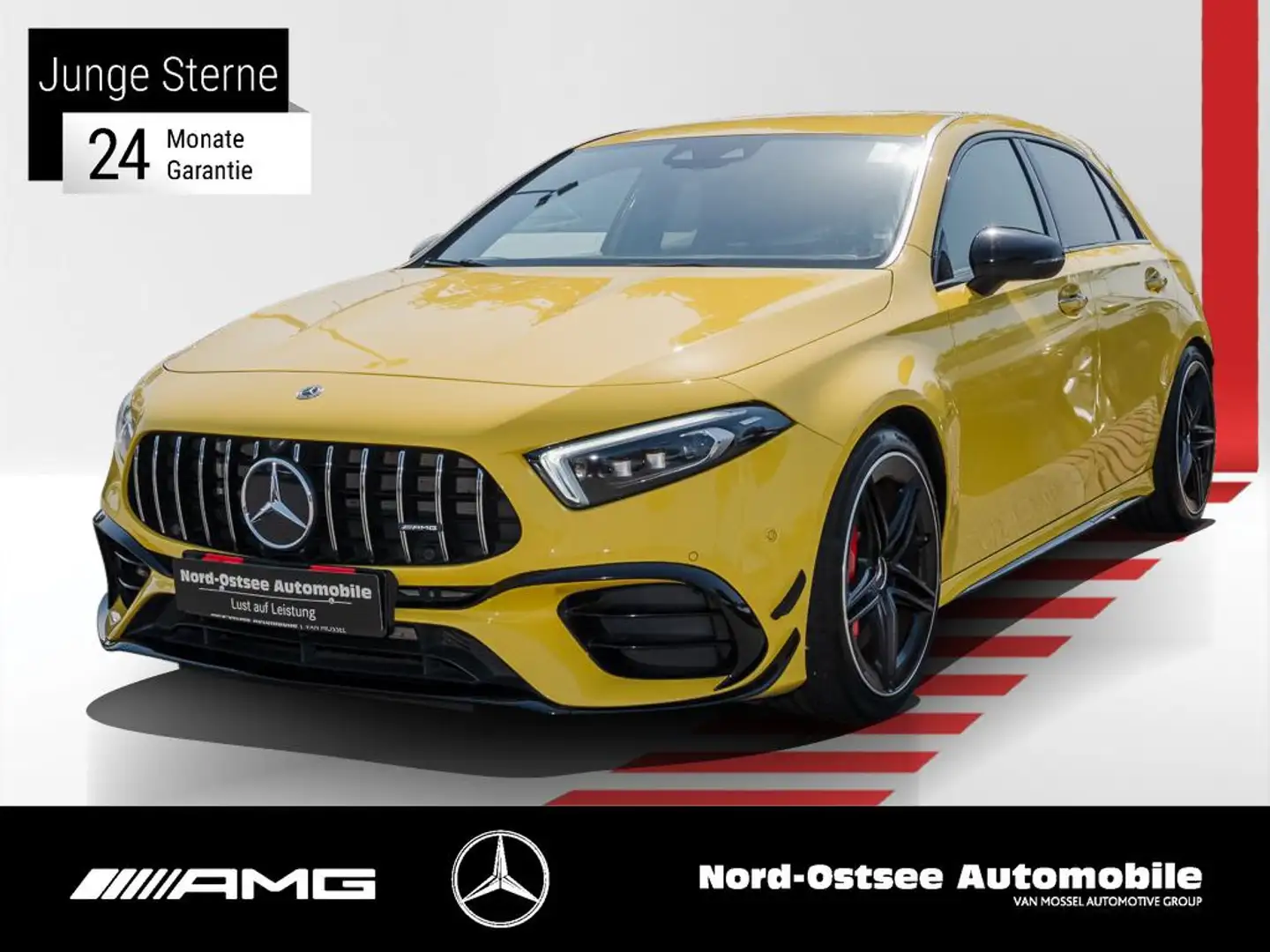 Mercedes-Benz A 45 AMG 4M  BURMEISTER MULTIBEAM 360° KAMERA HUD Geel - 1