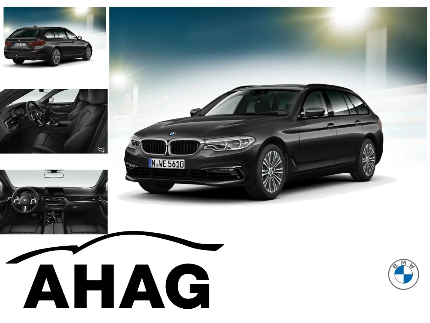 BMW 520 d Touring Sport Line Innovationsp. Panorama Gris - 1