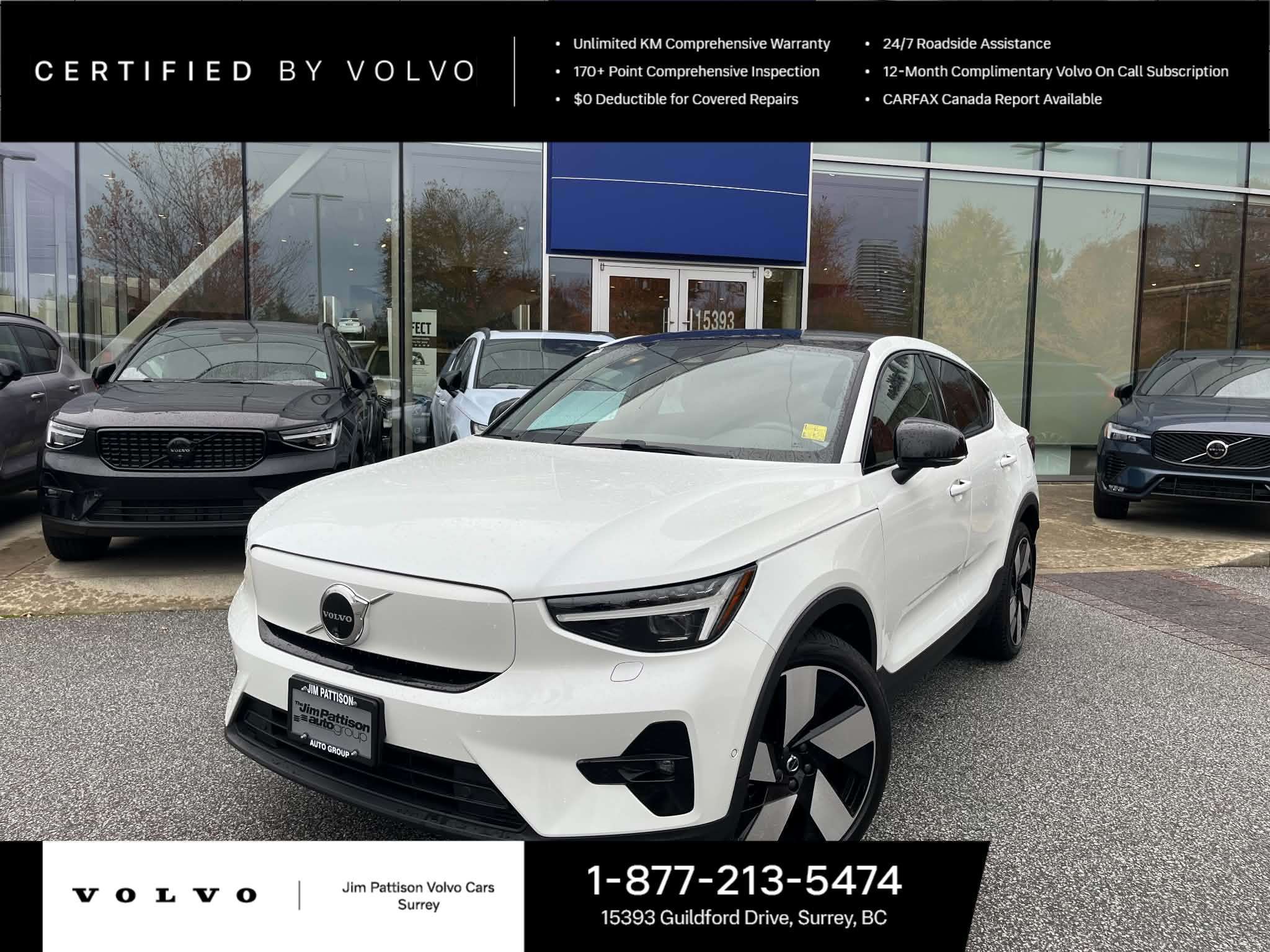 White 2024 Volvo C40 Recharge SUV / Crossover Rear-Wheel Drive Automatic