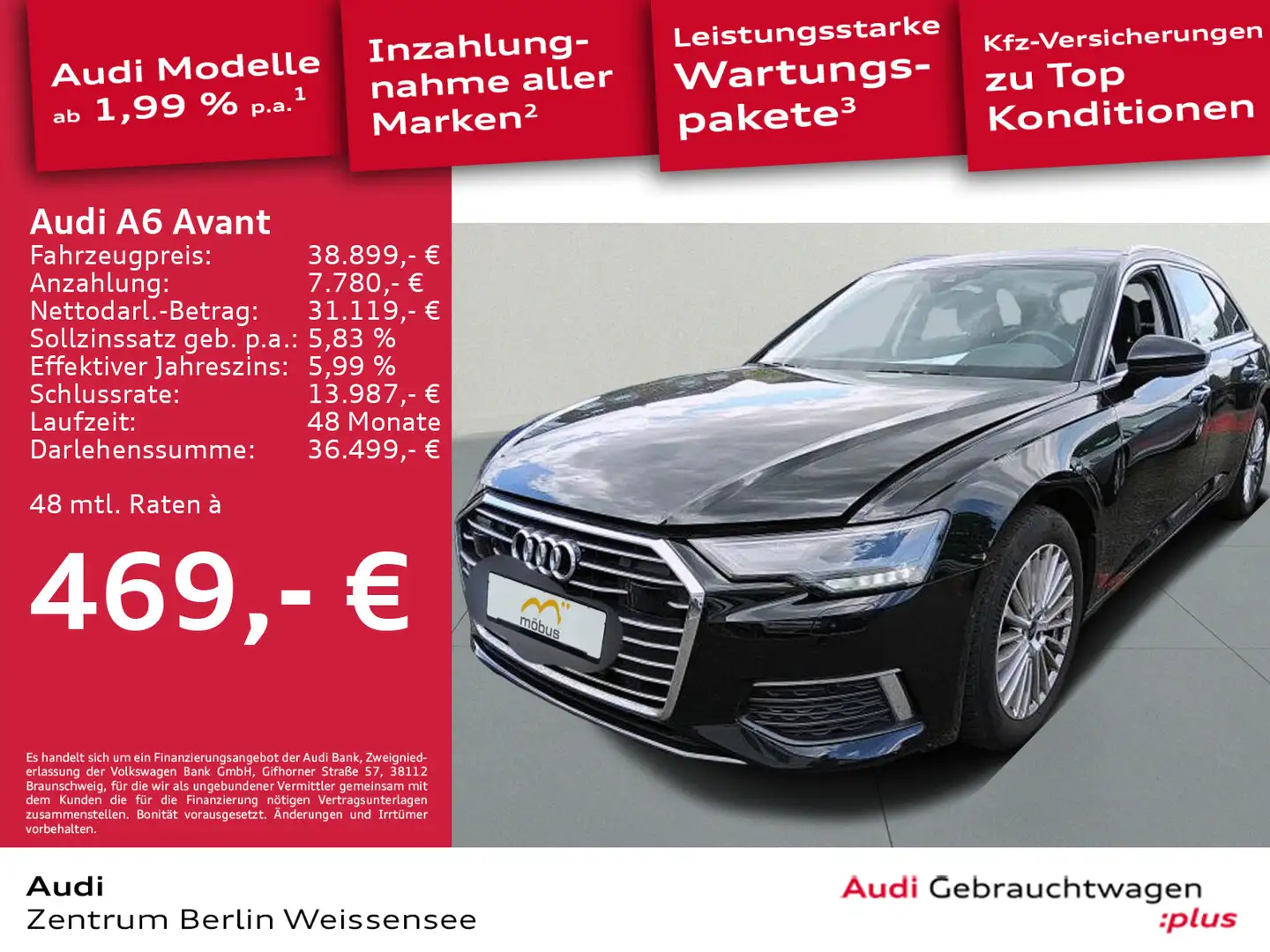 Audi A6 45 TFSI S-TRO*QUA*RFK*GJR*LED*ACC*NAVI* Schwarz - 1