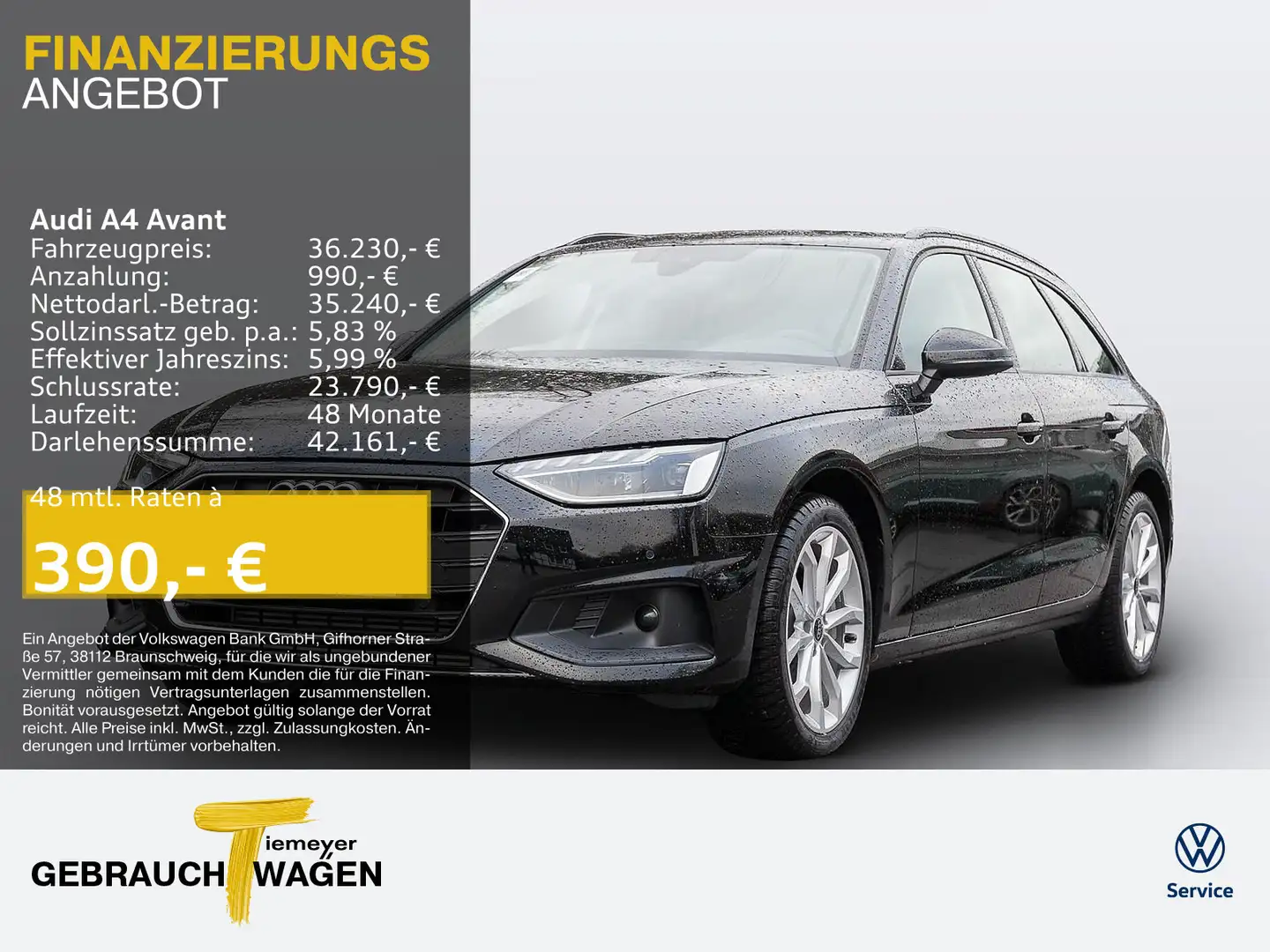 Audi A4 40 TFSI AHK BUSINESS LM19 Schwarz - 1