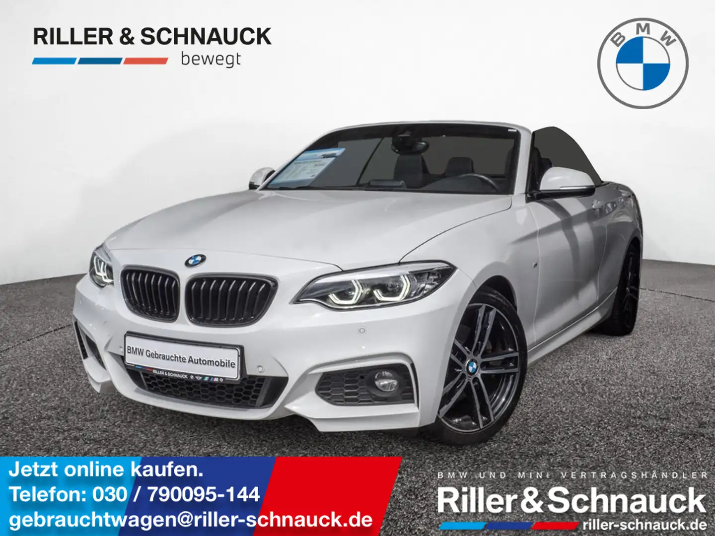 BMW 220 i Cabrio M-Sport LED+NAVI+H/K+KAM+KEYLESS+ Bílá - 1