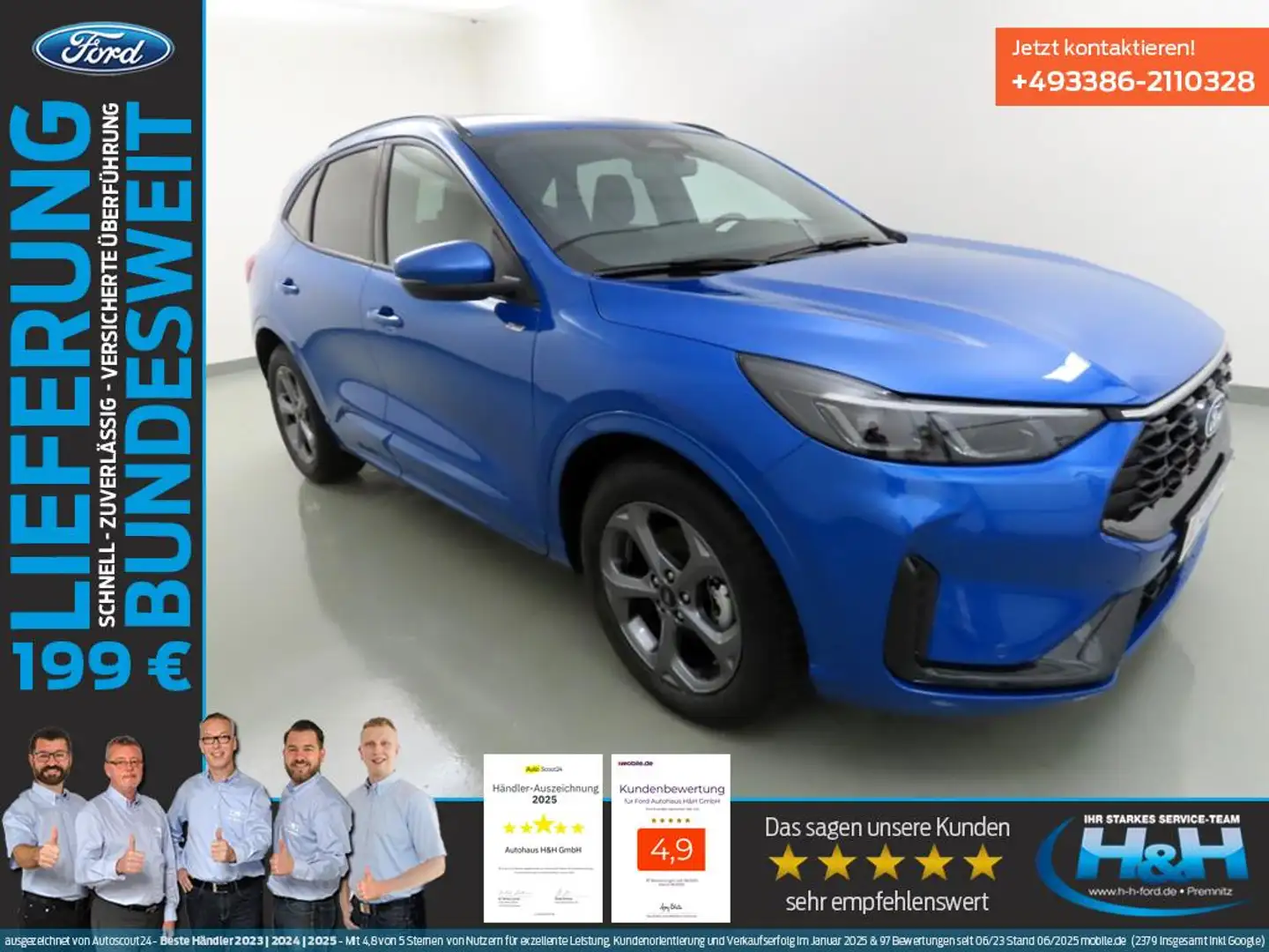 Ford Kuga 2.5 FHEV ST-Line Head-up+LED+WinterPa+AHK Blau - 2