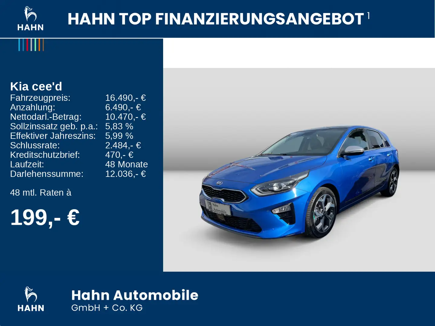 Kia Ceed / cee'd Ceed 1.4TGDI Platinum LED ACC CAM Navi S-Dach Blau - 2