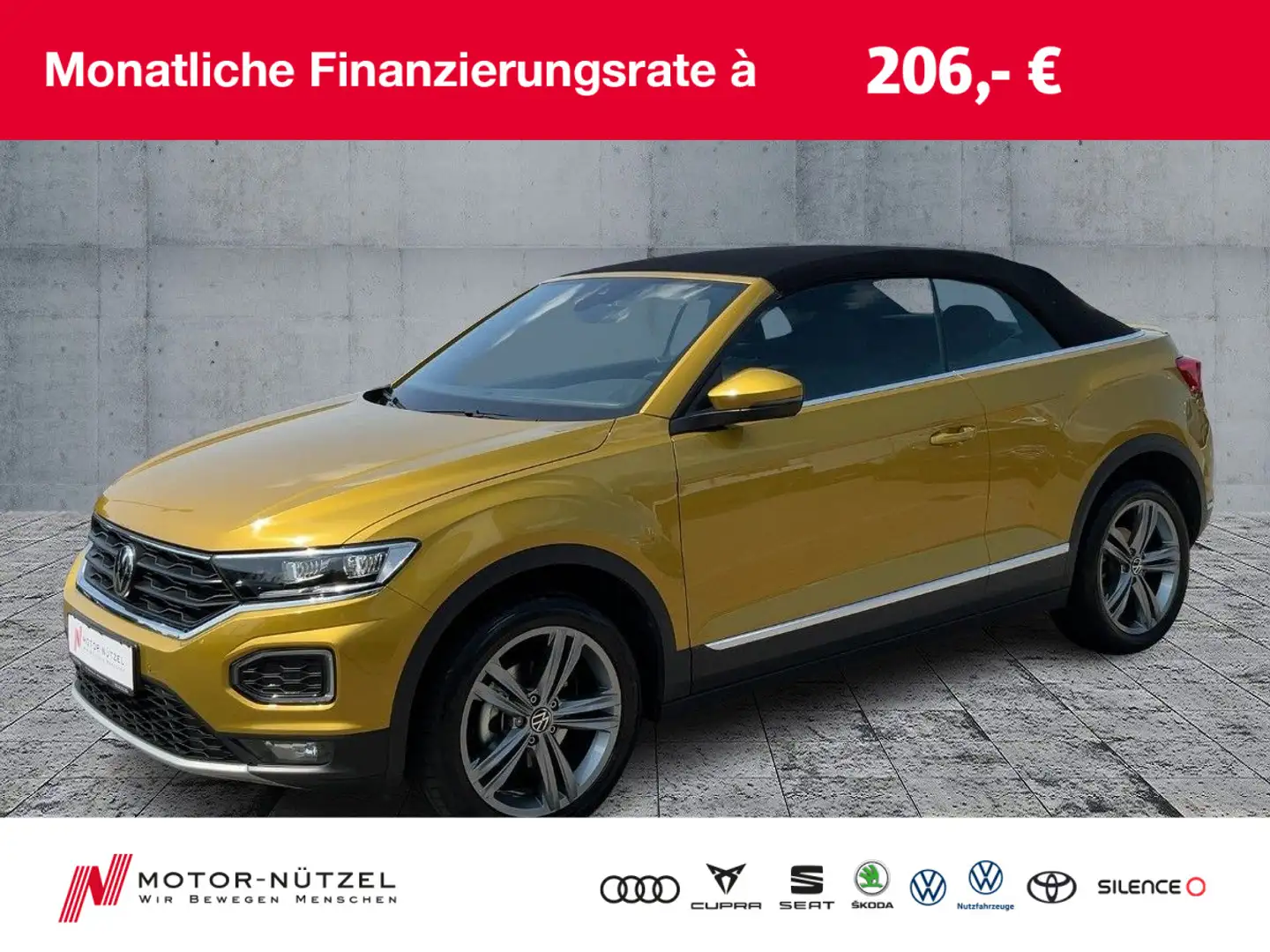Volkswagen T-Roc 1.0 TSI STYLE LED+NAVI+2xPDC+SHZ Gelb - 1