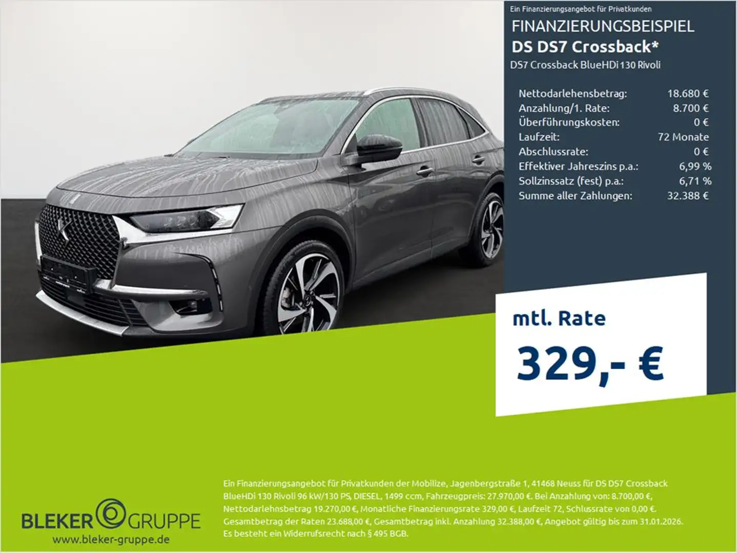 DS Automobiles DS 7 Crossback DS7 Rivoli Grau - 1