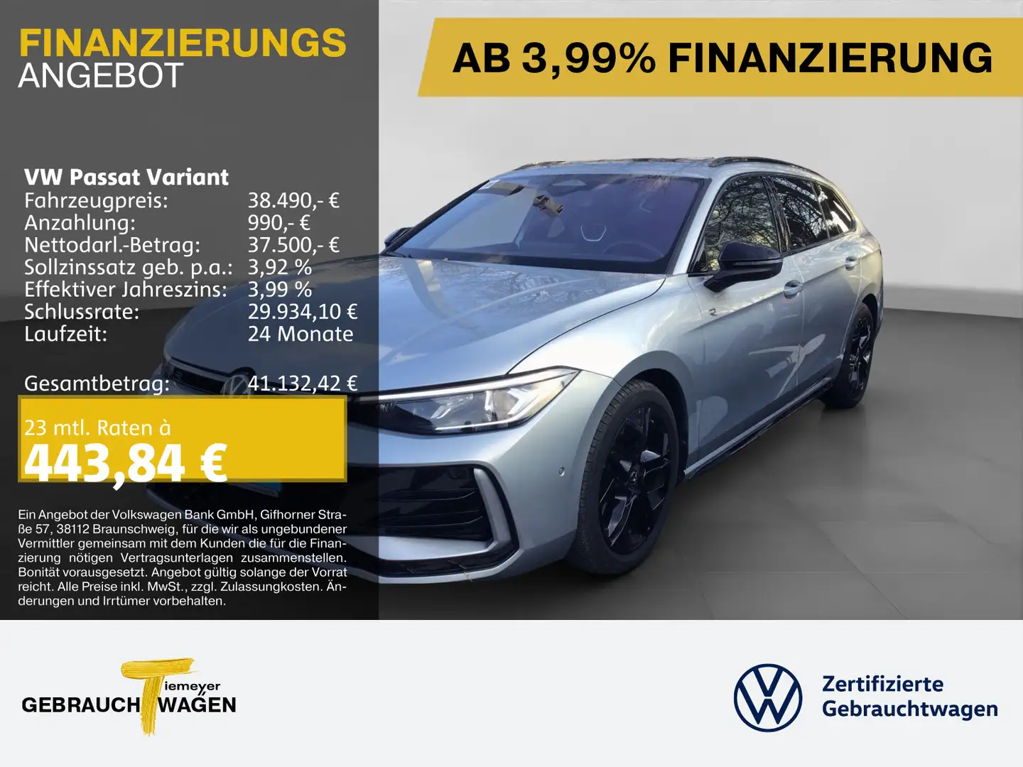 Volkswagen Passat Variant 2.0 TDI DSG R-LINE BLACK LM18 ST. Silber - 1