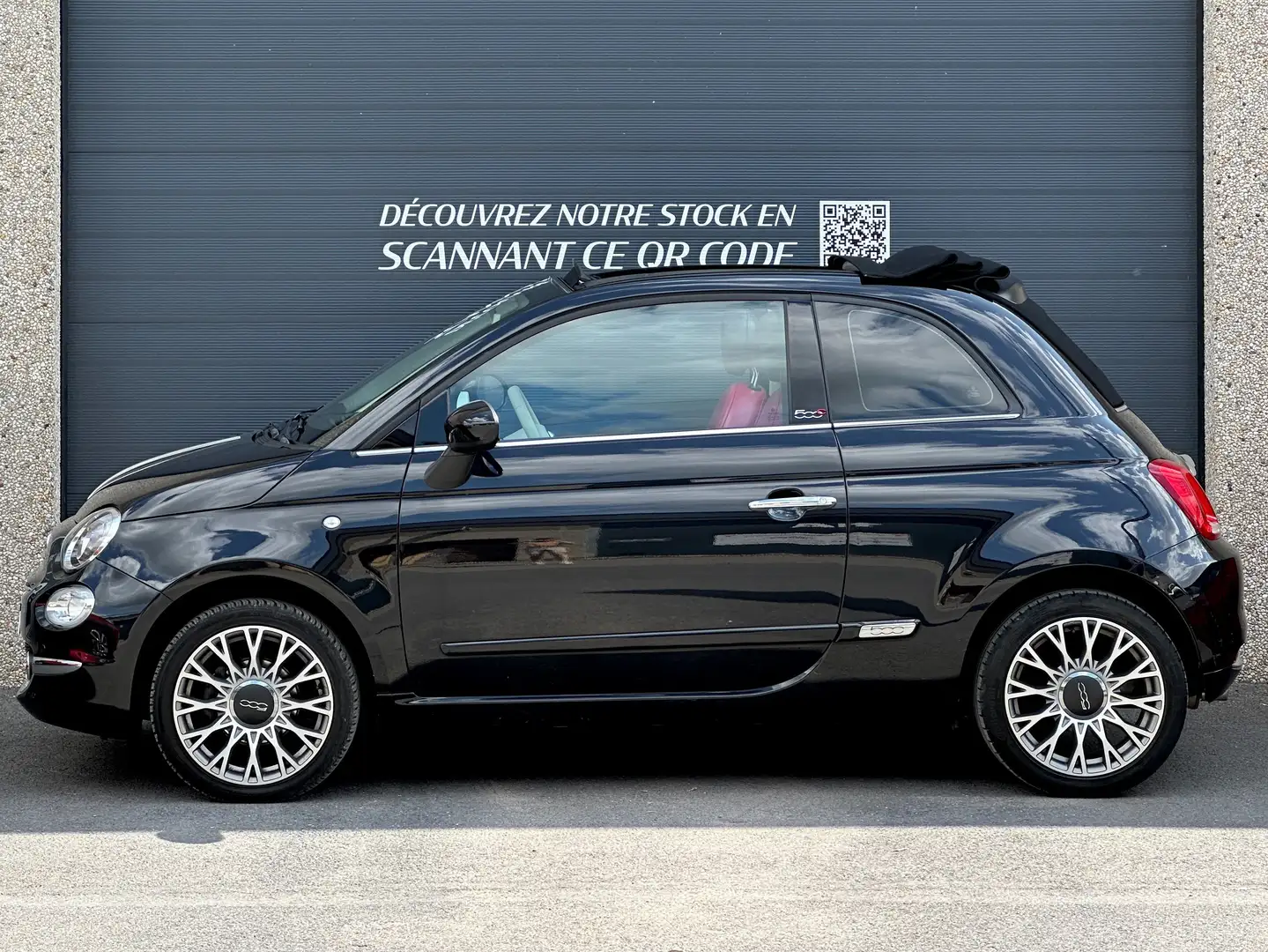 Fiat 500C 1.2i Cabrio / Cuir / GPS / Bluetooth / Cruise Zwart - 2