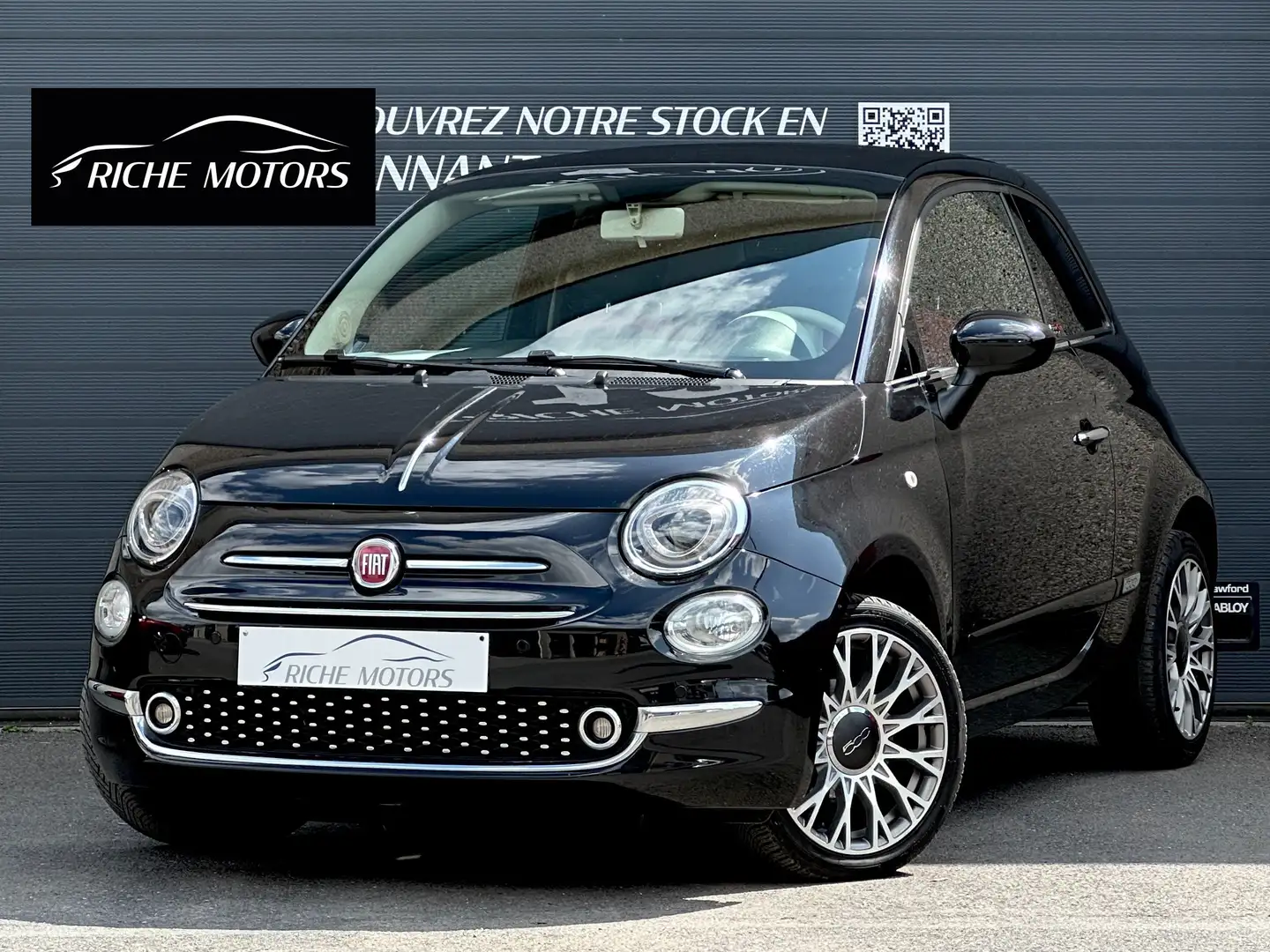 Fiat 500C 1.2i Cabrio / Cuir / GPS / Bluetooth / Cruise Zwart - 1