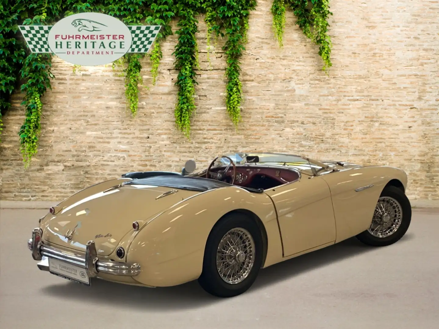 Austin-Healey 100 100 4 Edelstahl Endschalldämpfer Leder rot Weiß - 2