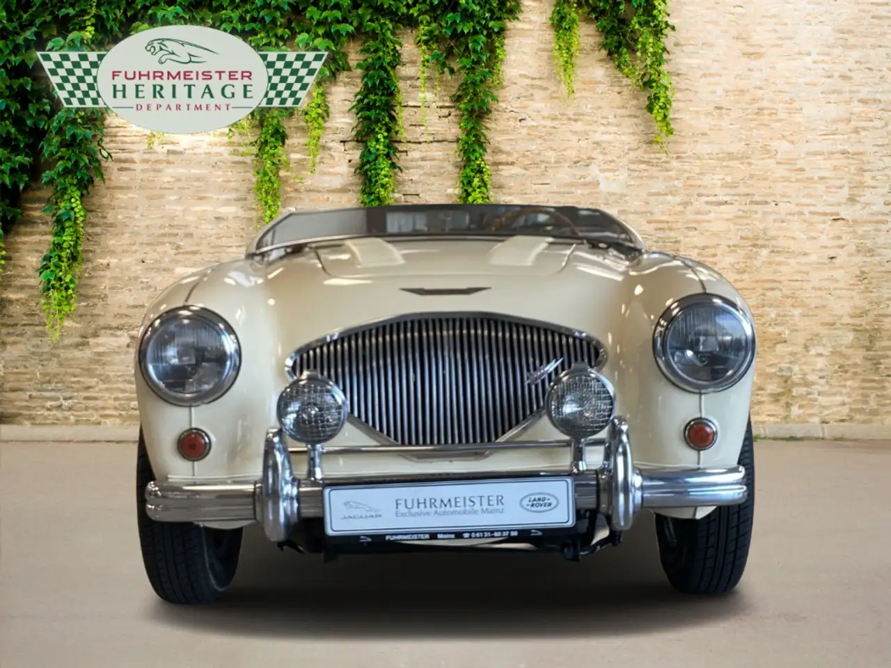 Austin-Healey 100 4 Edelstahl Endschalldämpfer Leder rot, foto 8