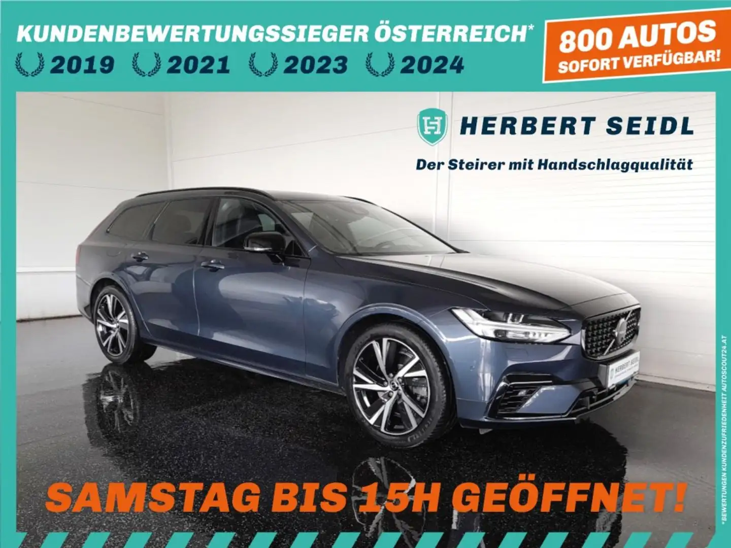 Volvo V90 T8 R-DESIGN PHEV 4x4 Aut. *SKY / VOLL LED / NAVI / HEAD-UP / 360° KAMERA / NAPPA LEDER / DCC / HK SOUND* Blau - 1