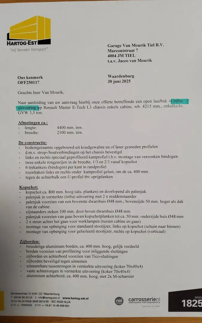 Renault E-TECH 87 KW FWD EL - INFRA OPEN LAADBAK 4.40 METE Weiß - 2