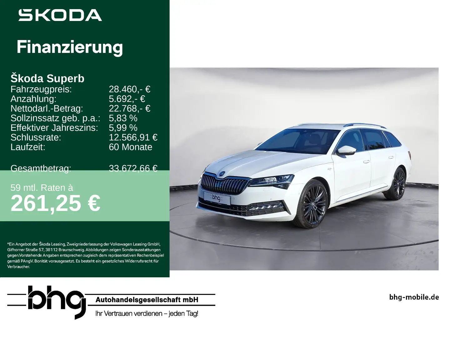 Skoda Superb Combi 2.0 TDI 4x4 DSG L&K MatrixLED AHK 3 Weiß - 1