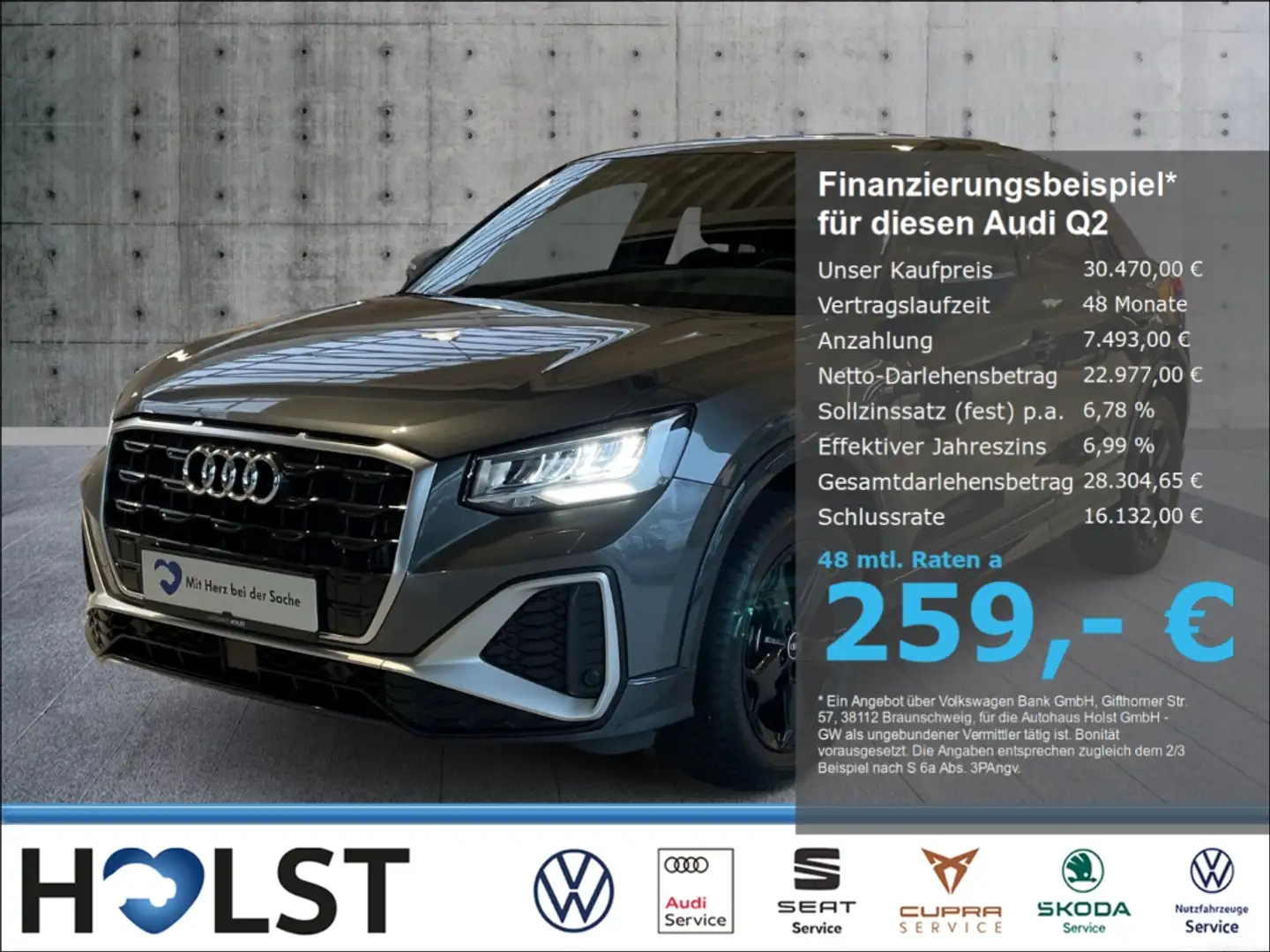 Audi Q2 35 TFSI S-tronic S-line 18 AHK LED Style Parken Co Gris - 1