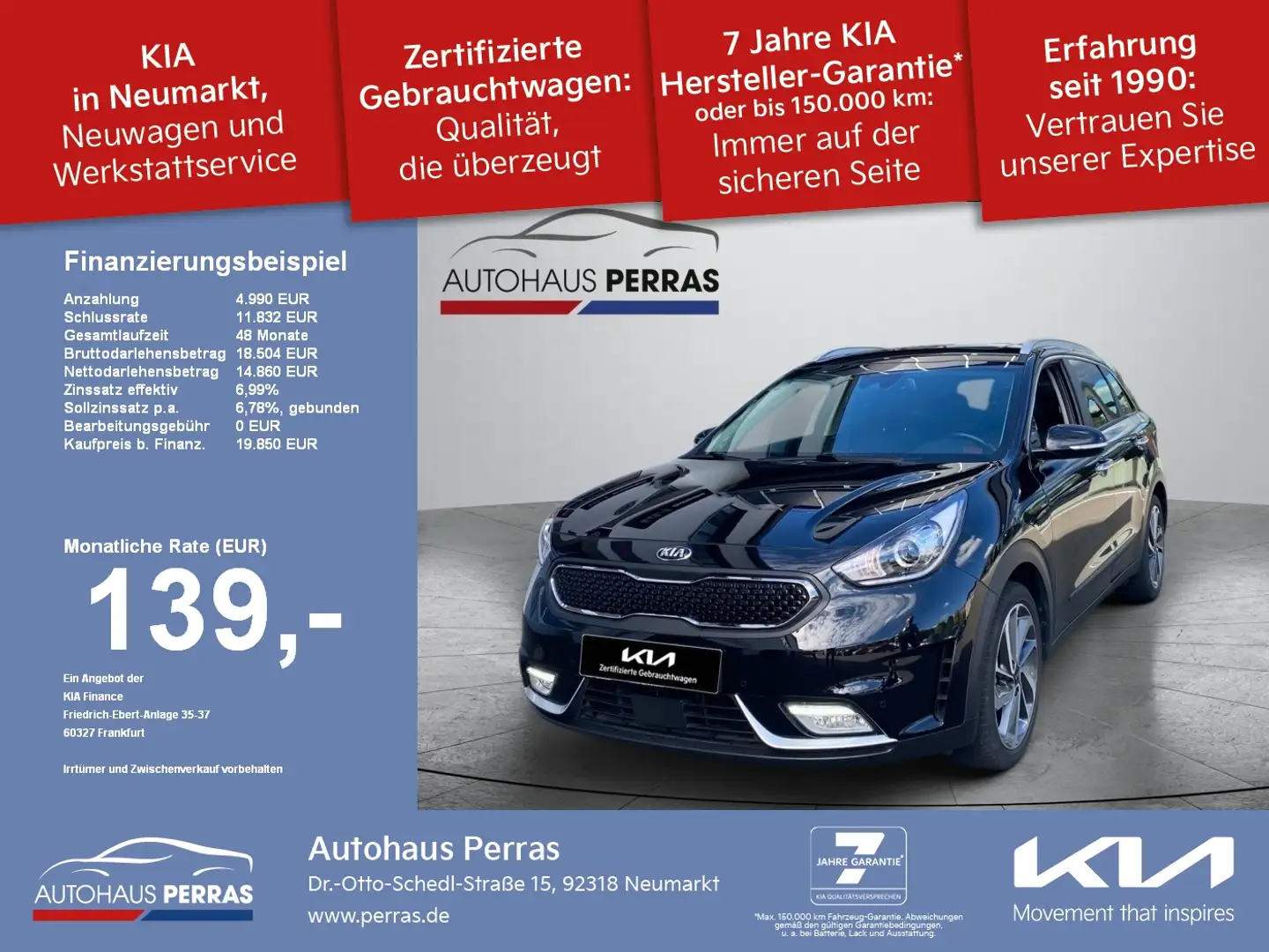 Kia Niro 1.6 Spirit ACC+Navi+SD+SHZ+2xKlima+4xSHZ+LM Noir - 1