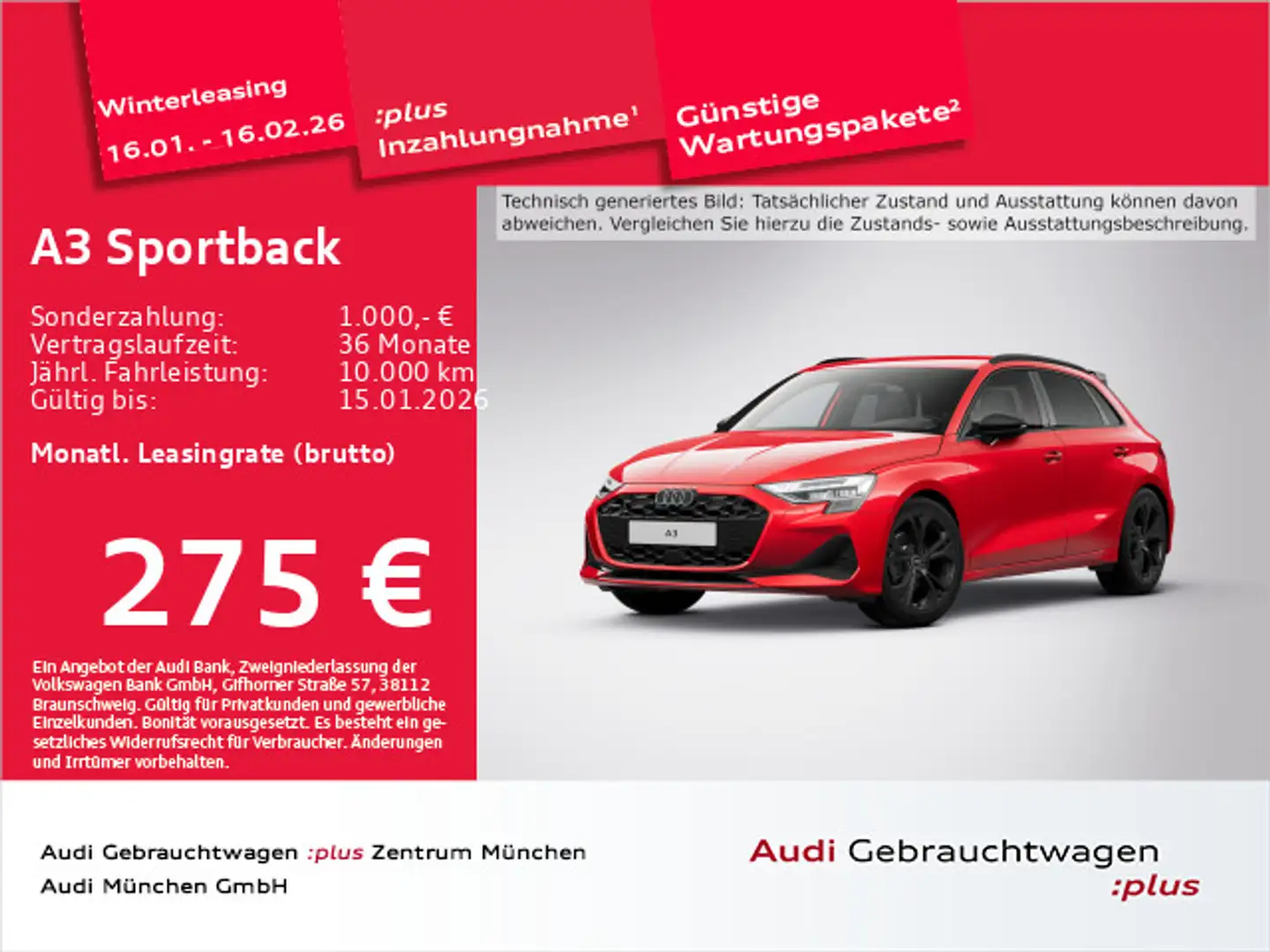 Audi A3 35 TFSI S tronic Virtual+/Navi+/LED Rot - 1