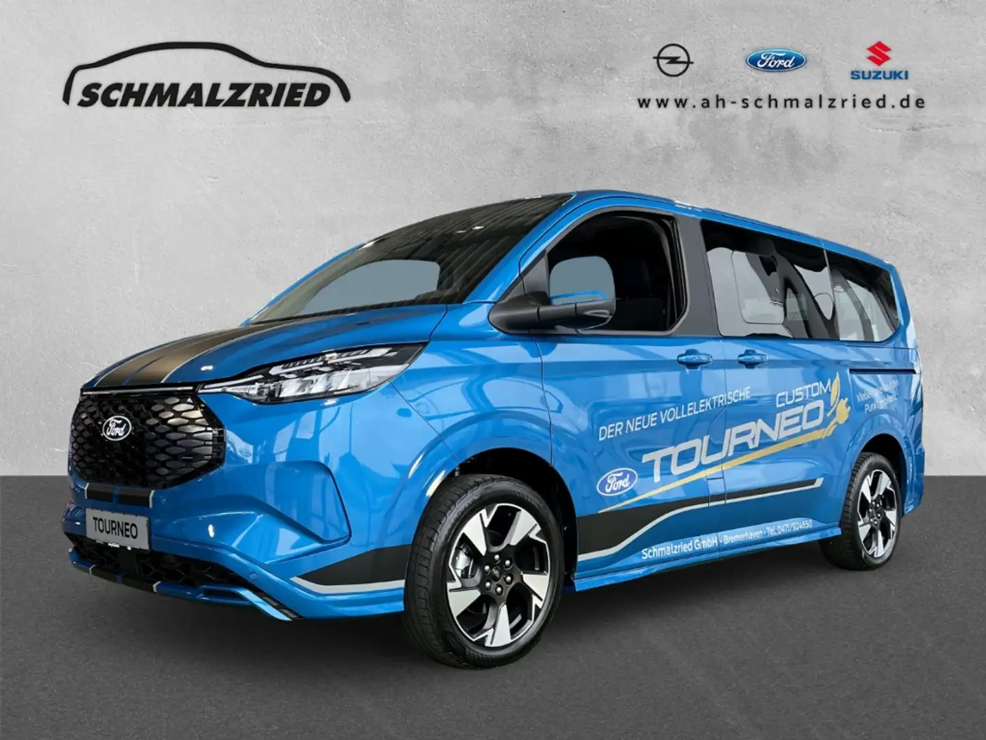 Ford Tourneo Custom E 340 L1 Sport RWD AHK-klappbar El. Panodach Navi Blau - 2