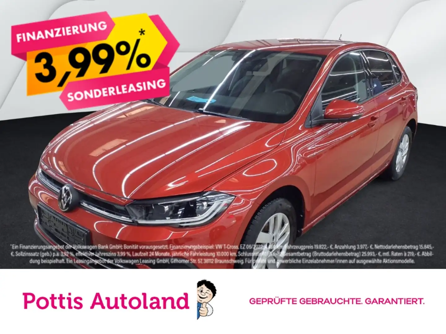 Volkswagen Polo 1.0 TSI DSG STYLE NAVI IQ.LIGHT SITZHZG PDC Rot - 1