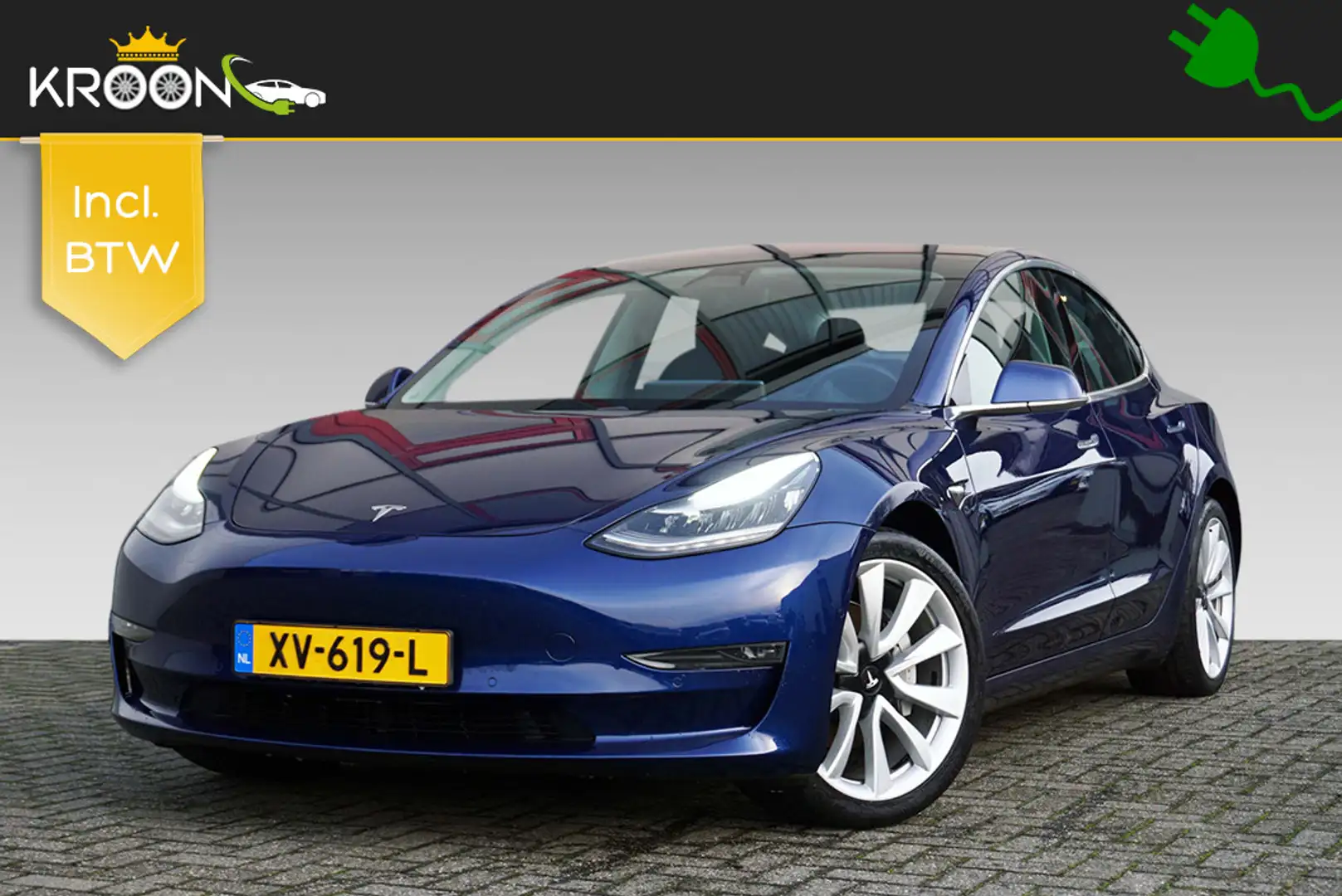 Tesla Model 3 Long Range AWD 75kWh FSD Pack Bleu - 1