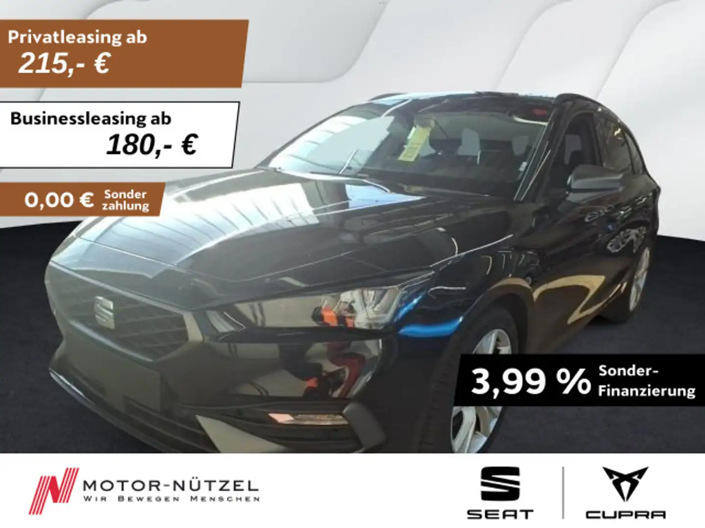 SEAT Leon ST 1.5 eTSI DSG FR LED+NAVI+APP+ACC+SHZ+RFK Schwarz - 1