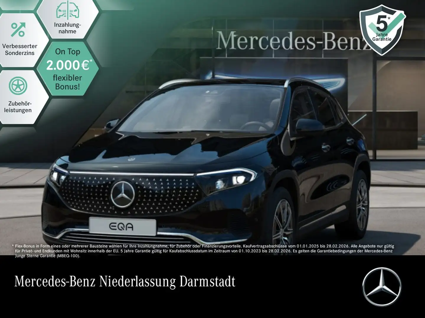 Mercedes-Benz EQA 350 4M ELECTRICART+PLUS-PAKET+AHK+PANO+360 Schwarz - 1