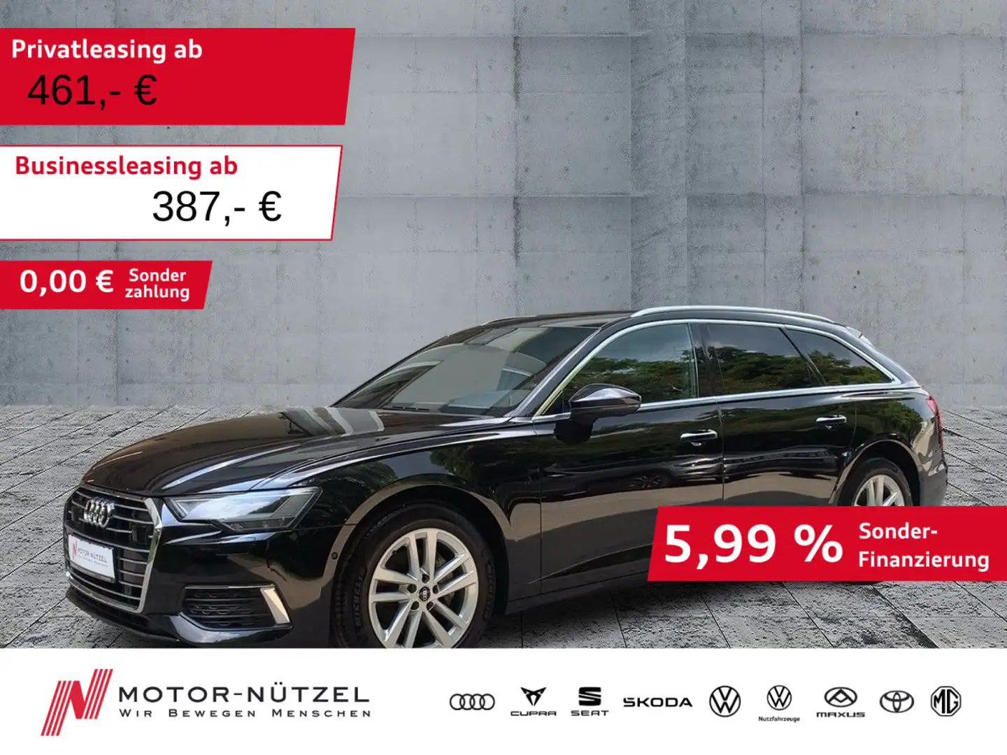 Audi A6 40 TDI S-TR 5JG+LED+NAVI+PANO+AHK-Vob. Schwarz - 1