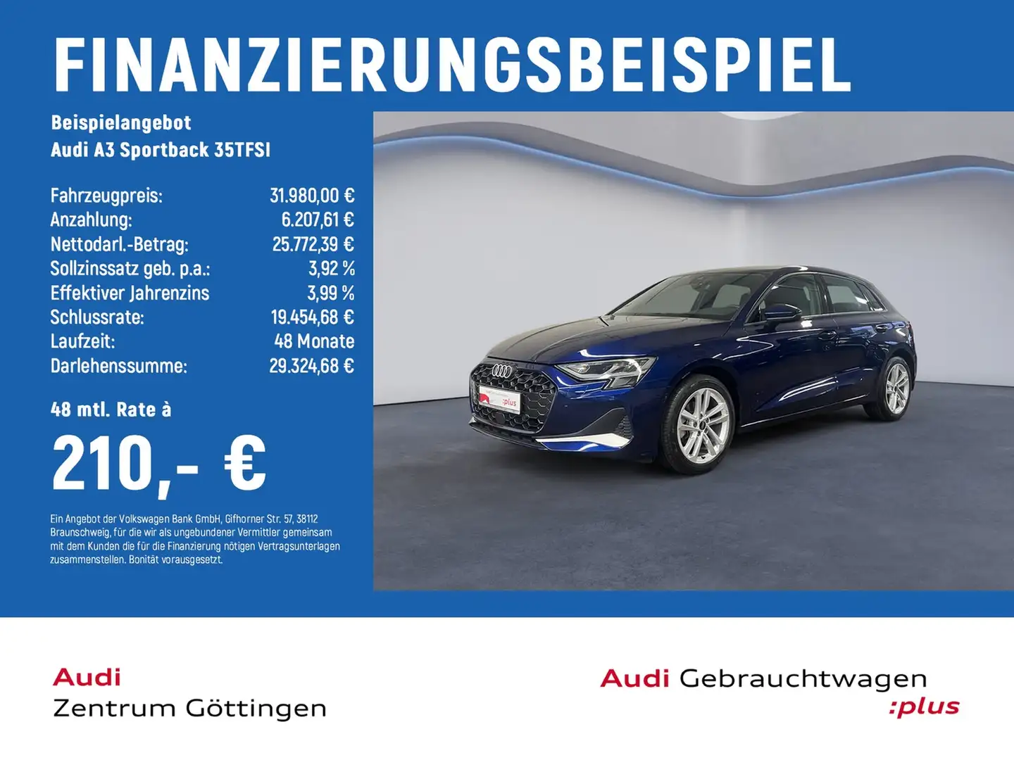 Audi A3 Sportback 35TFSI advanced AHK+ACC+KOMFORT+ASG Blau - 2