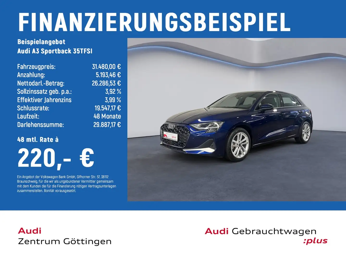 Audi A3 Sportback 35TFSI advanced AHK+ACC+KOMFORT+ASG Blau - 2