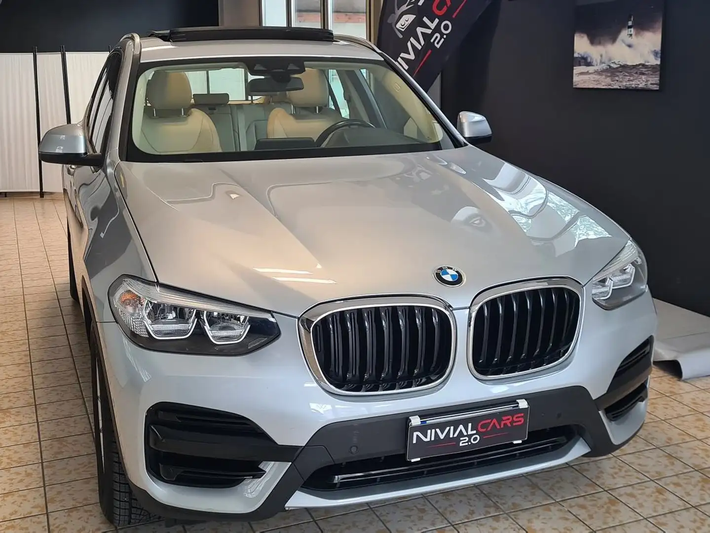 BMW X3 sdrive 2.0D 150cv autom TETTO-PELLE-TG UFF. BMW Argento - 2