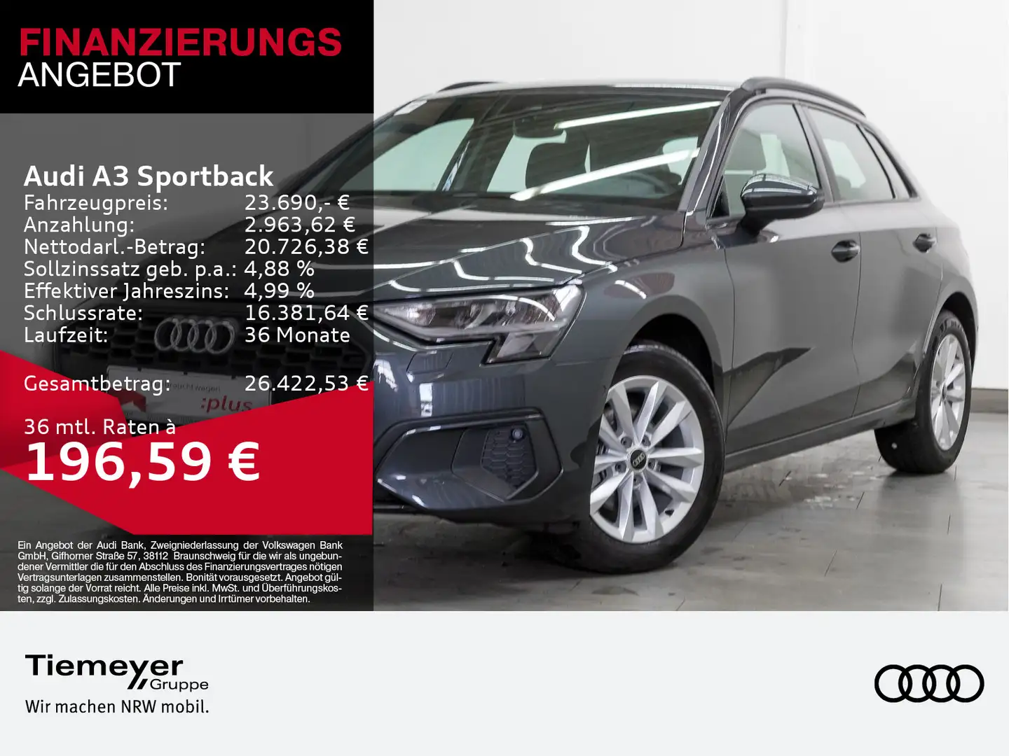 Audi A3 30 TDI NAVI ACC PARKASSIST Gris - 1