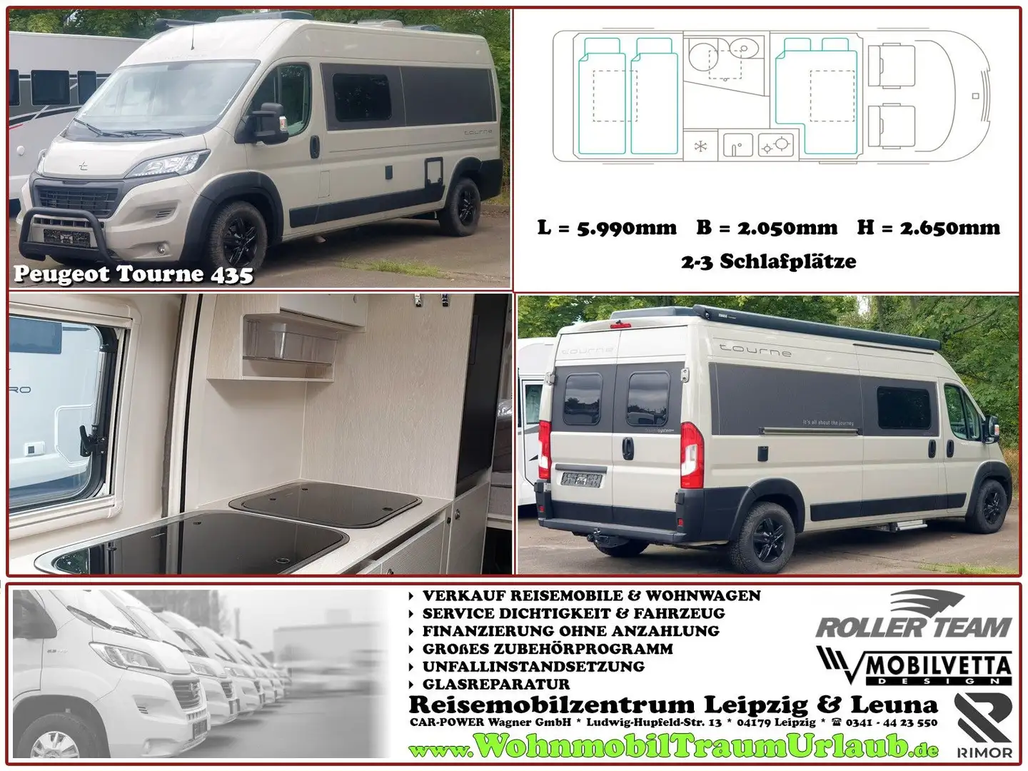 Tourne Peugeot 435 NAVI*Klima*Markise* Verde - 1