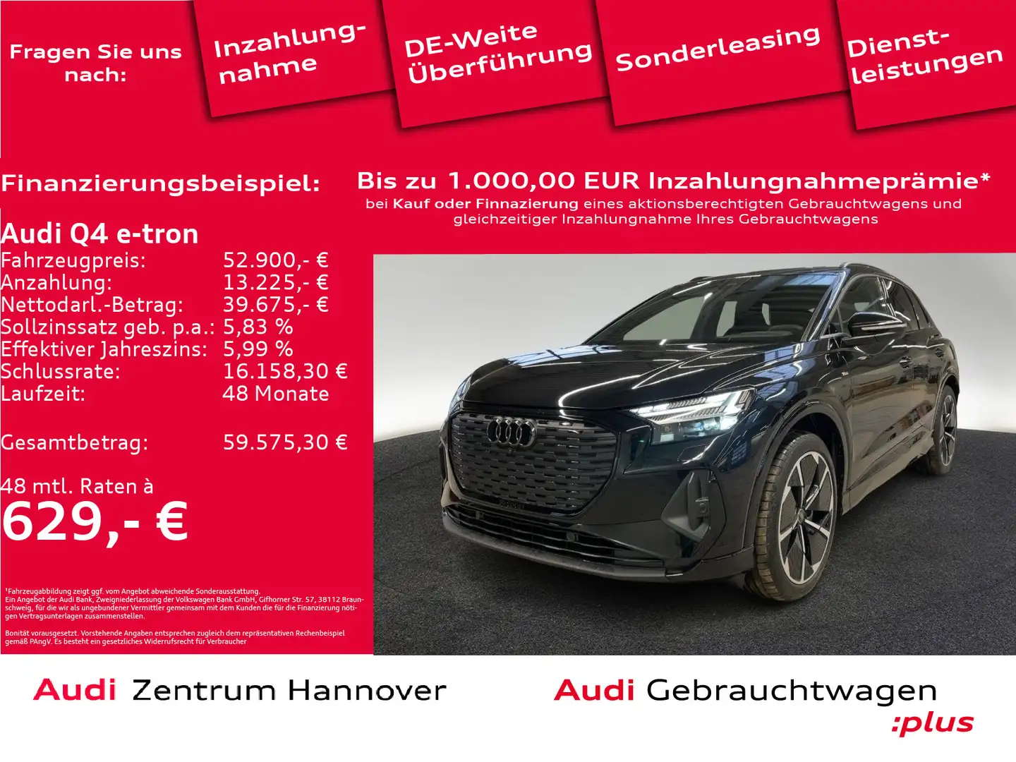 Audi Q4 e-tron 45 quattro Pano Matrix Kamera AHK Navi Schwarz - 1