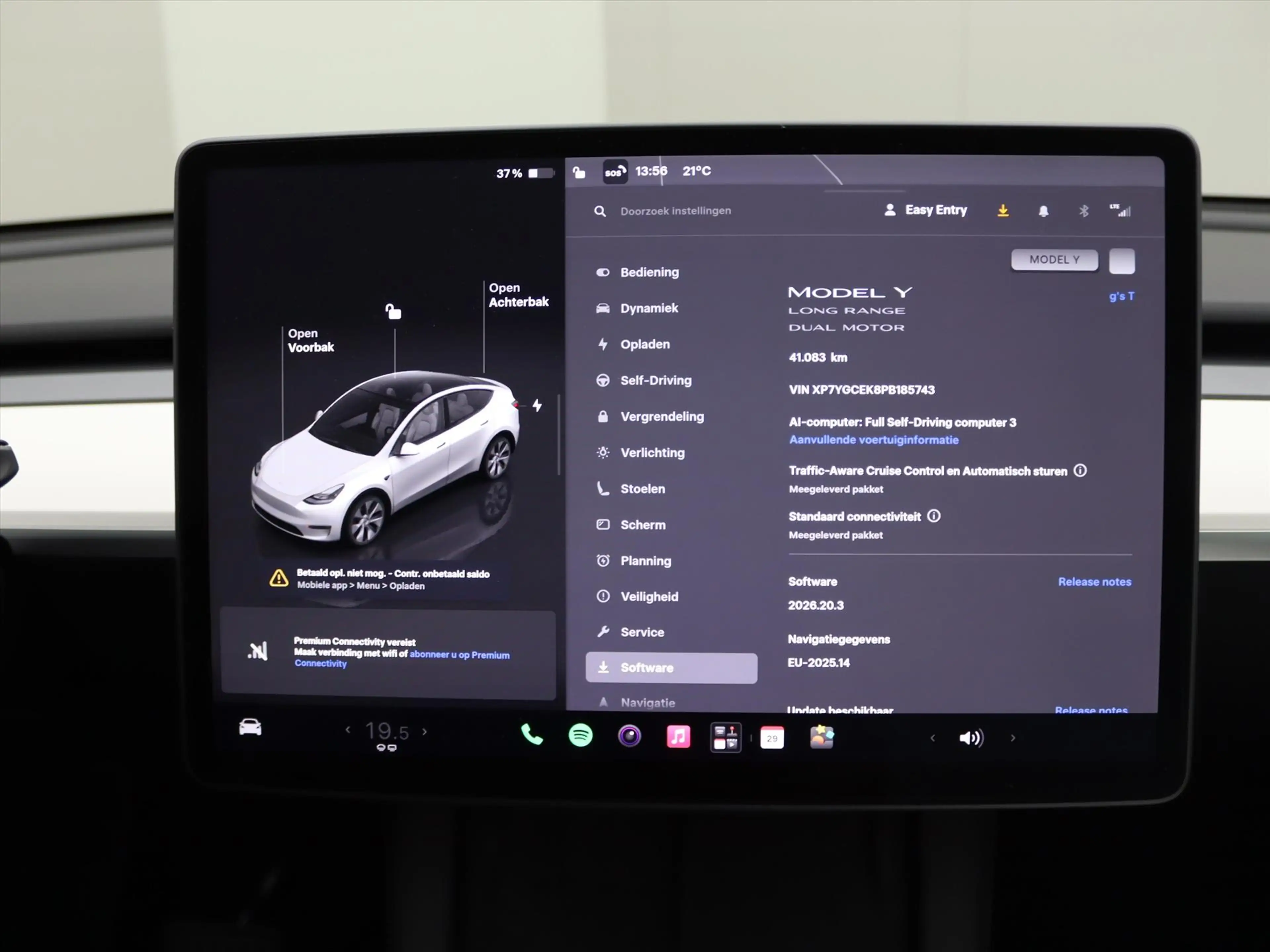 Tesla Model Y Long Range AWD 75kWh 351pk 94.5% SoH [ WIT LEDER+A — photo 32