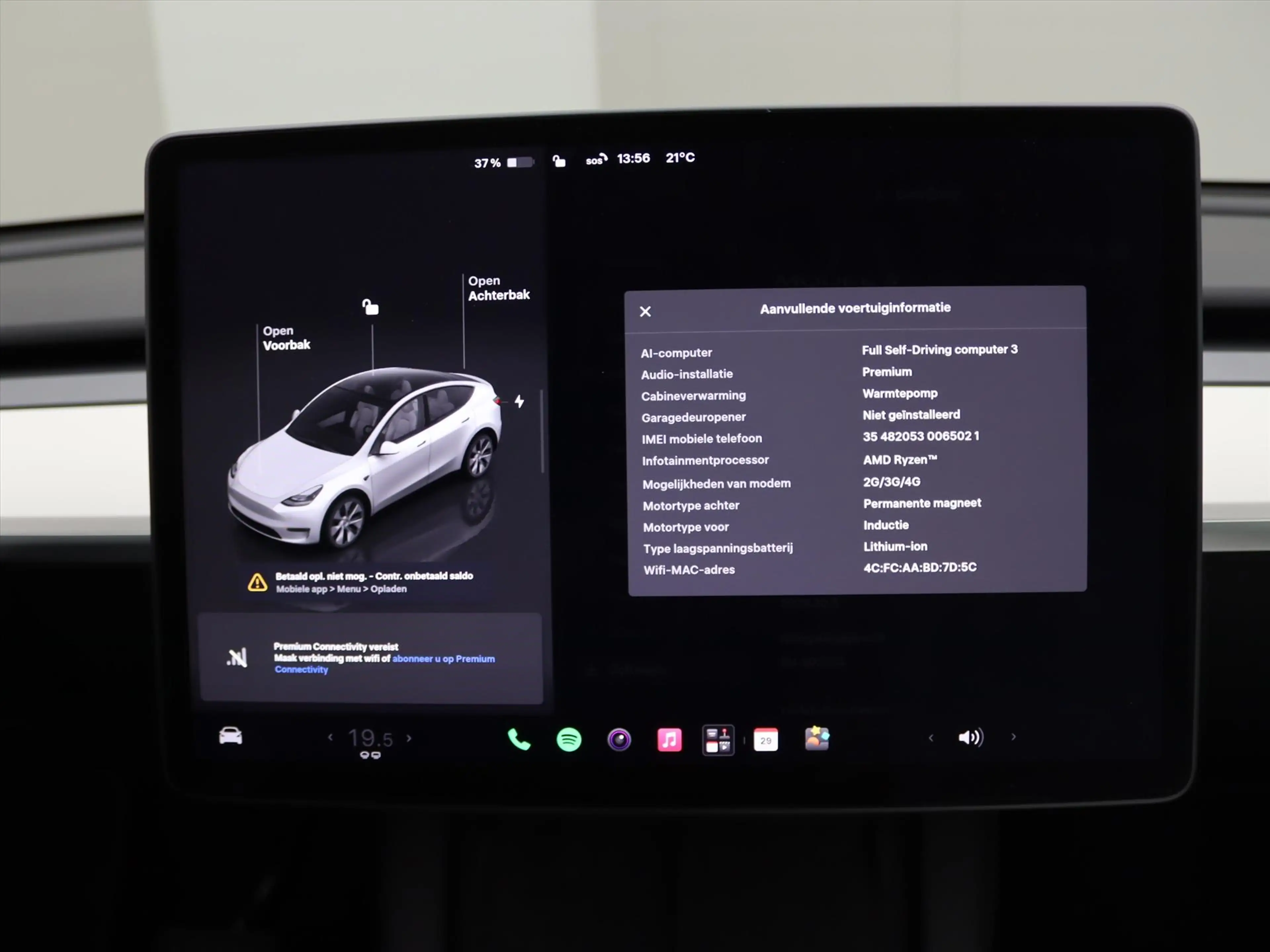 Tesla Model Y Long Range AWD 75kWh 351pk 94.5% SoH [ WIT LEDER+A — photo 33