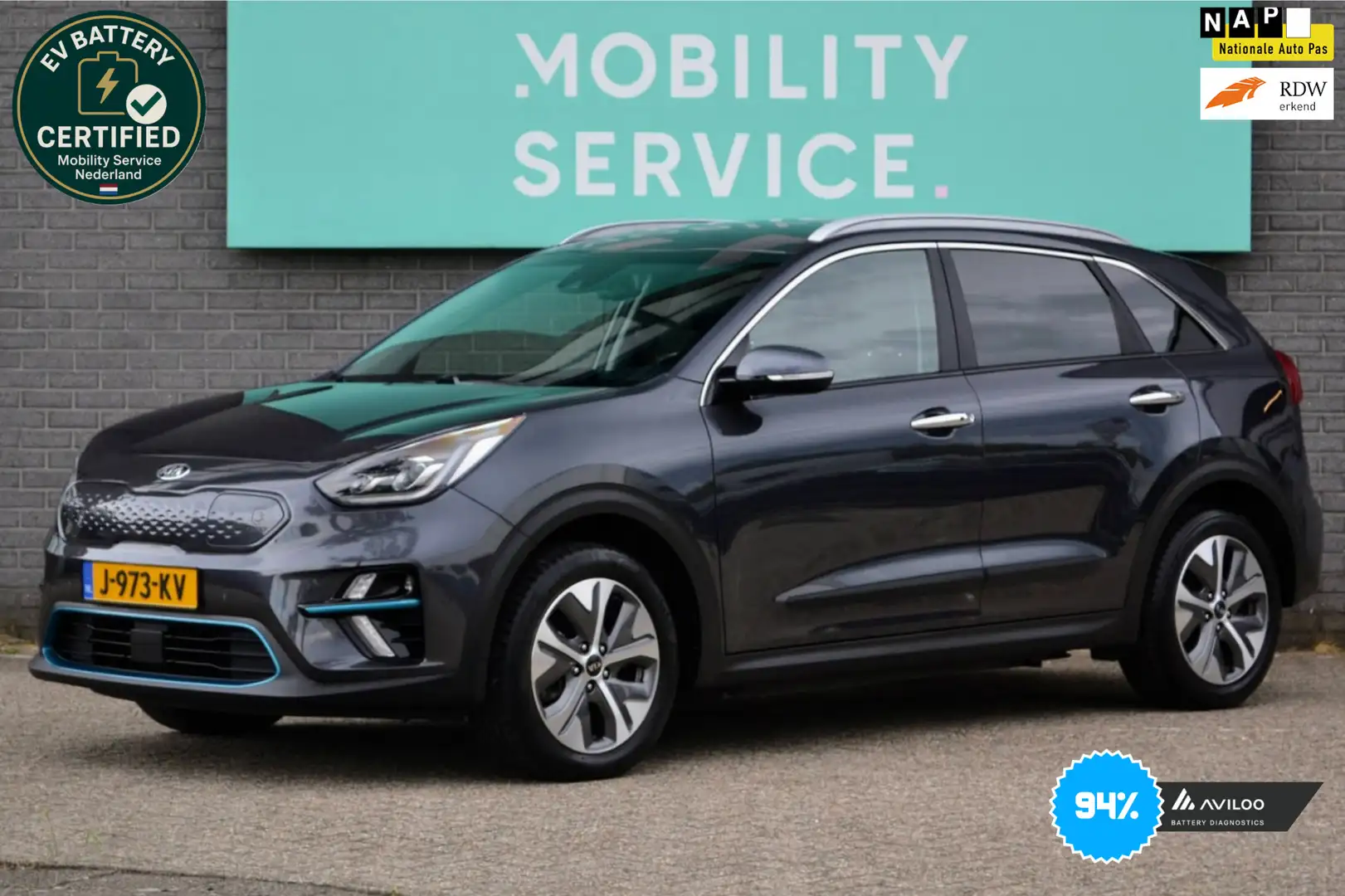 Kia e-Niro ExecutiveLine 64 kWh SOH94% Clima ACC Leder CarPla Gris - 1