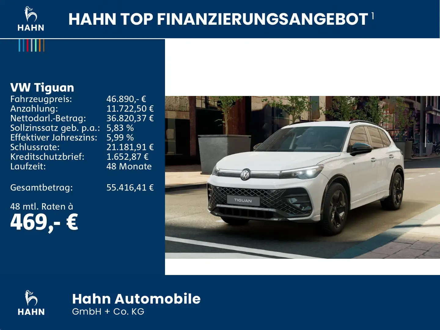 Volkswagen Tiguan R-Line 1,5eTSI 150PS AHK BlackStyle 8-Fac Weiß - 2