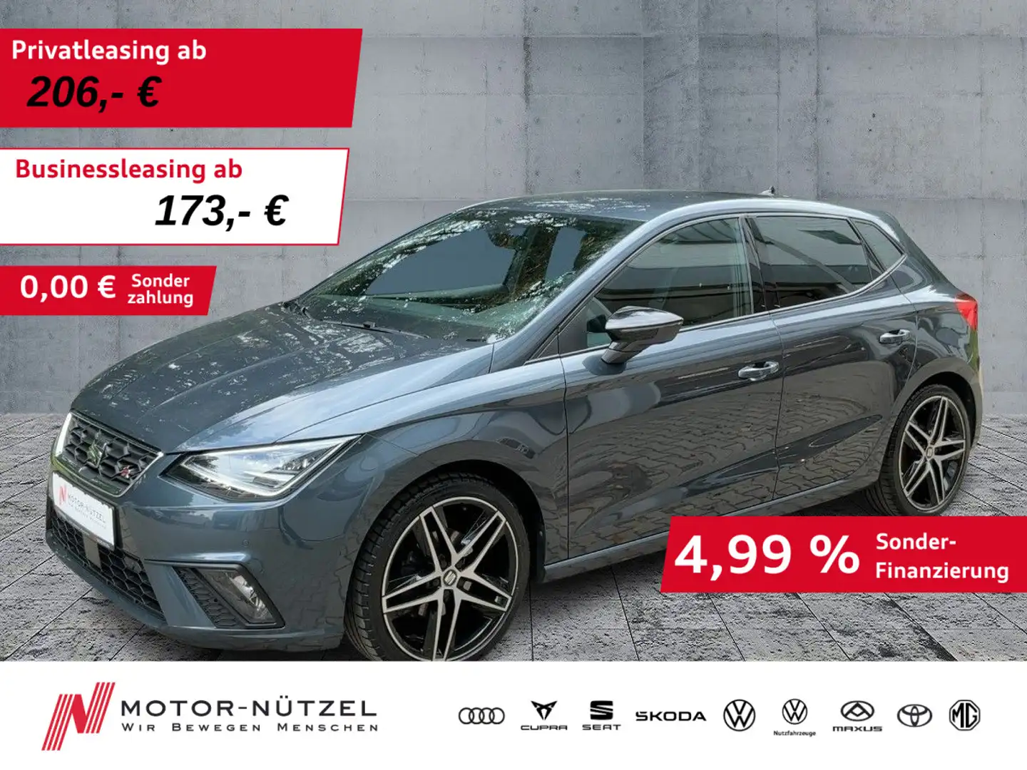 SEAT Ibiza 1.0TSI DSG FR-LINE LED+NAV+ACC+SHZ+PDC+RFK Grau - 1