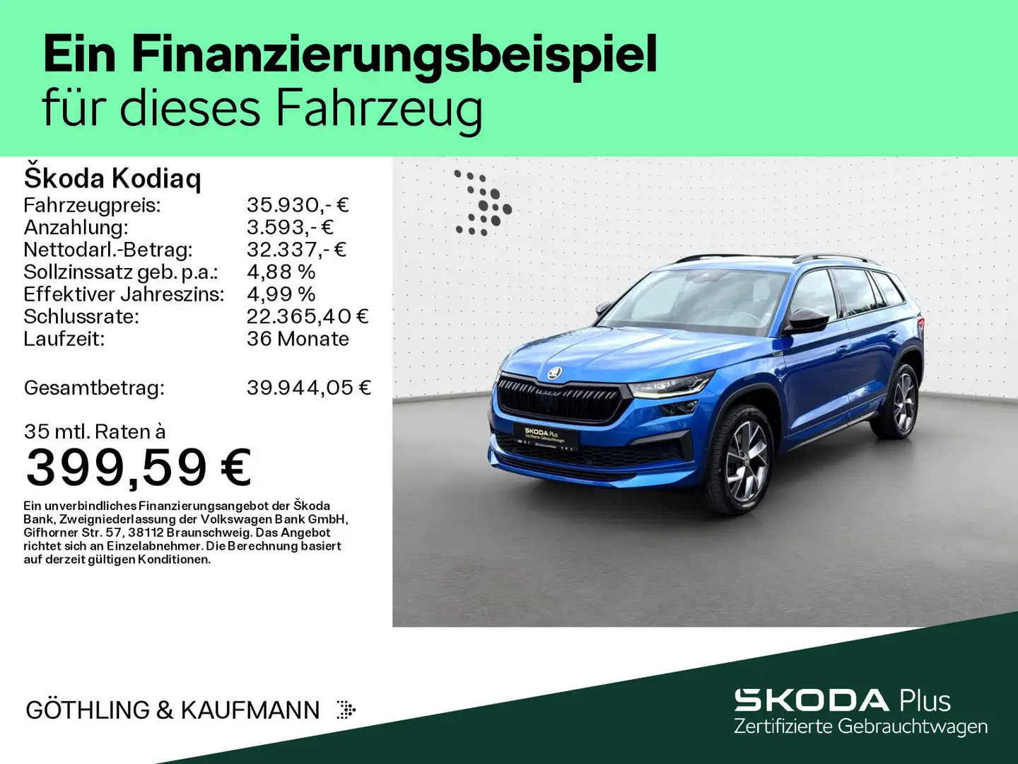 Skoda Kodiaq Sportline 2.0 TSI 4x4 *NAVI*AHK*KAM*STDHZ Azul - 2