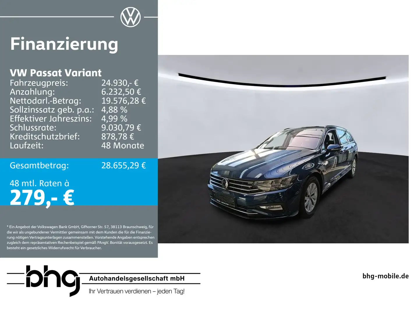 Volkswagen Passat Variant 2,0 TDI SCR DSG Blau - 1